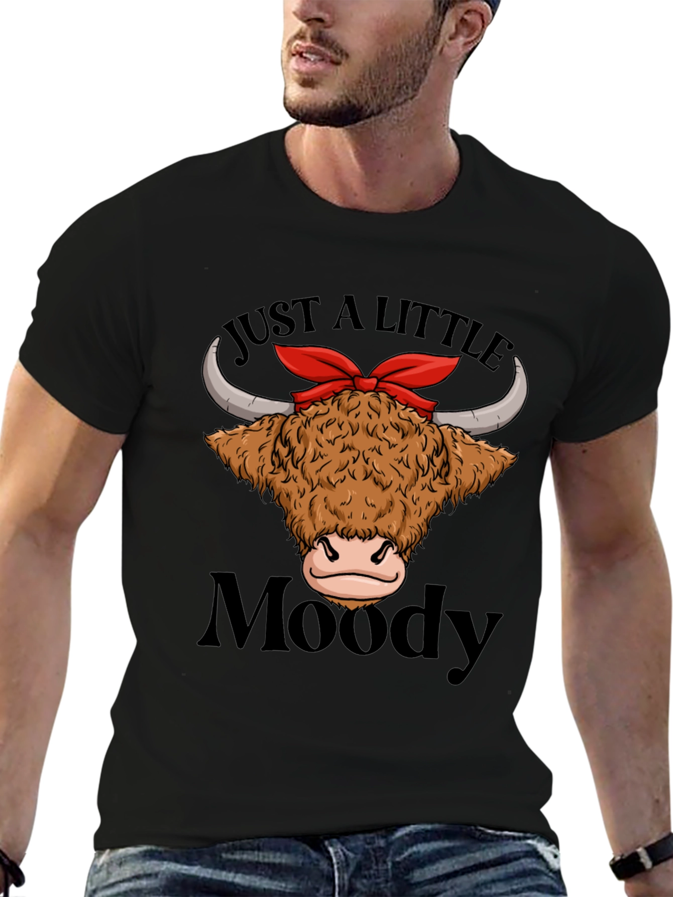 Moody Highland Cow T-Shirt Funny Graphic Tee