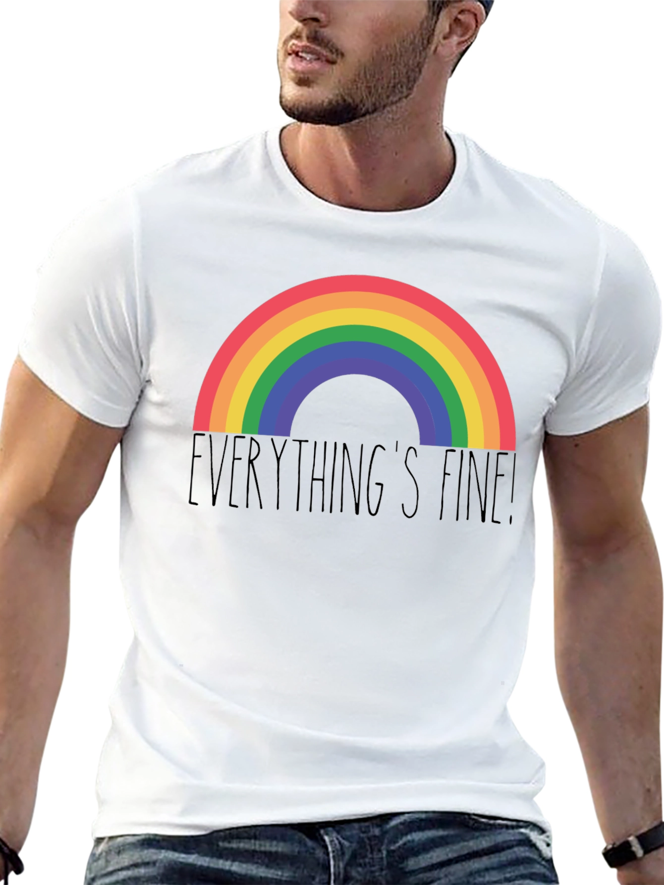 Everythings Fine Rainbow Tee