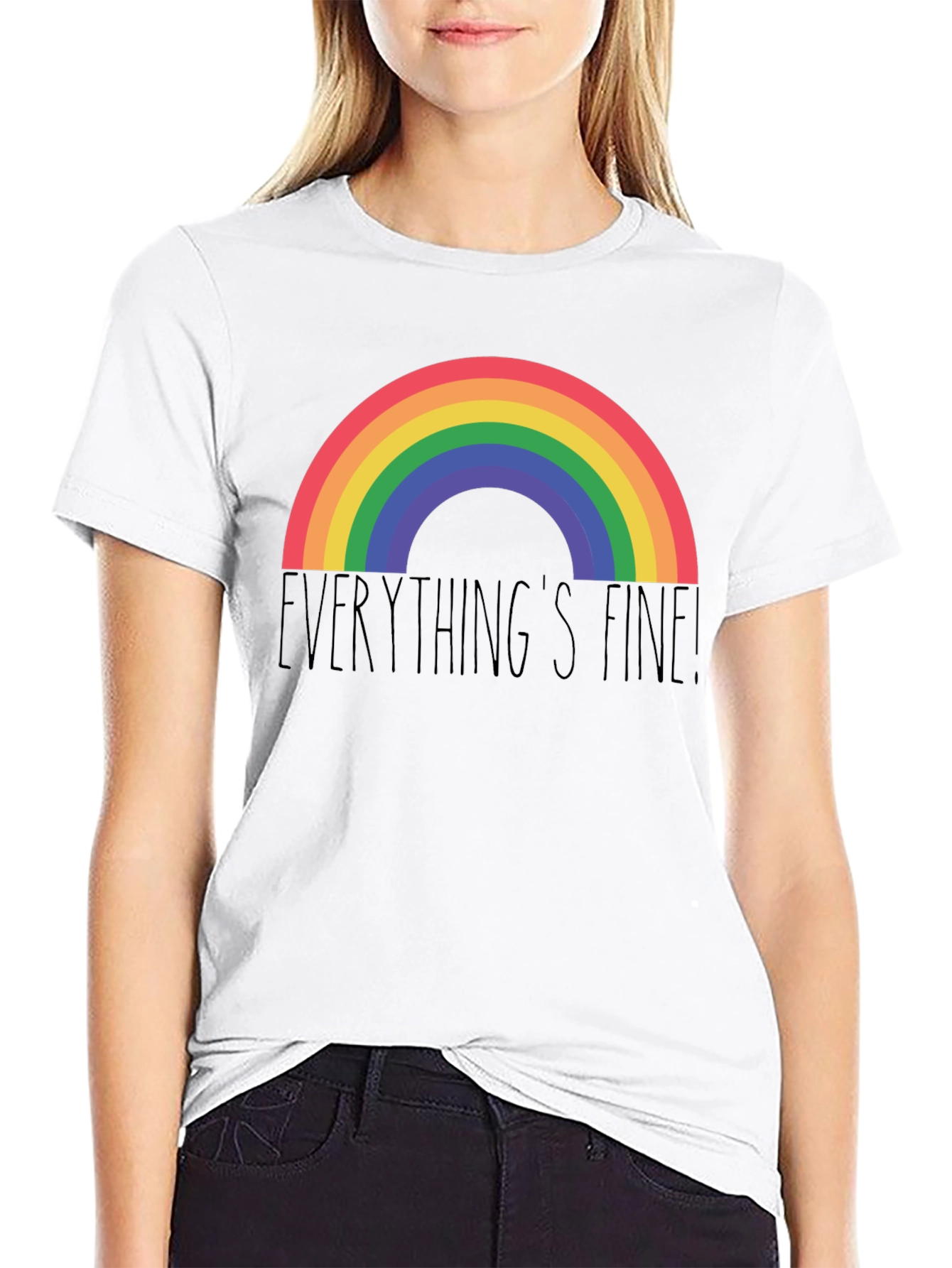 Everythings Fine Rainbow Tee
