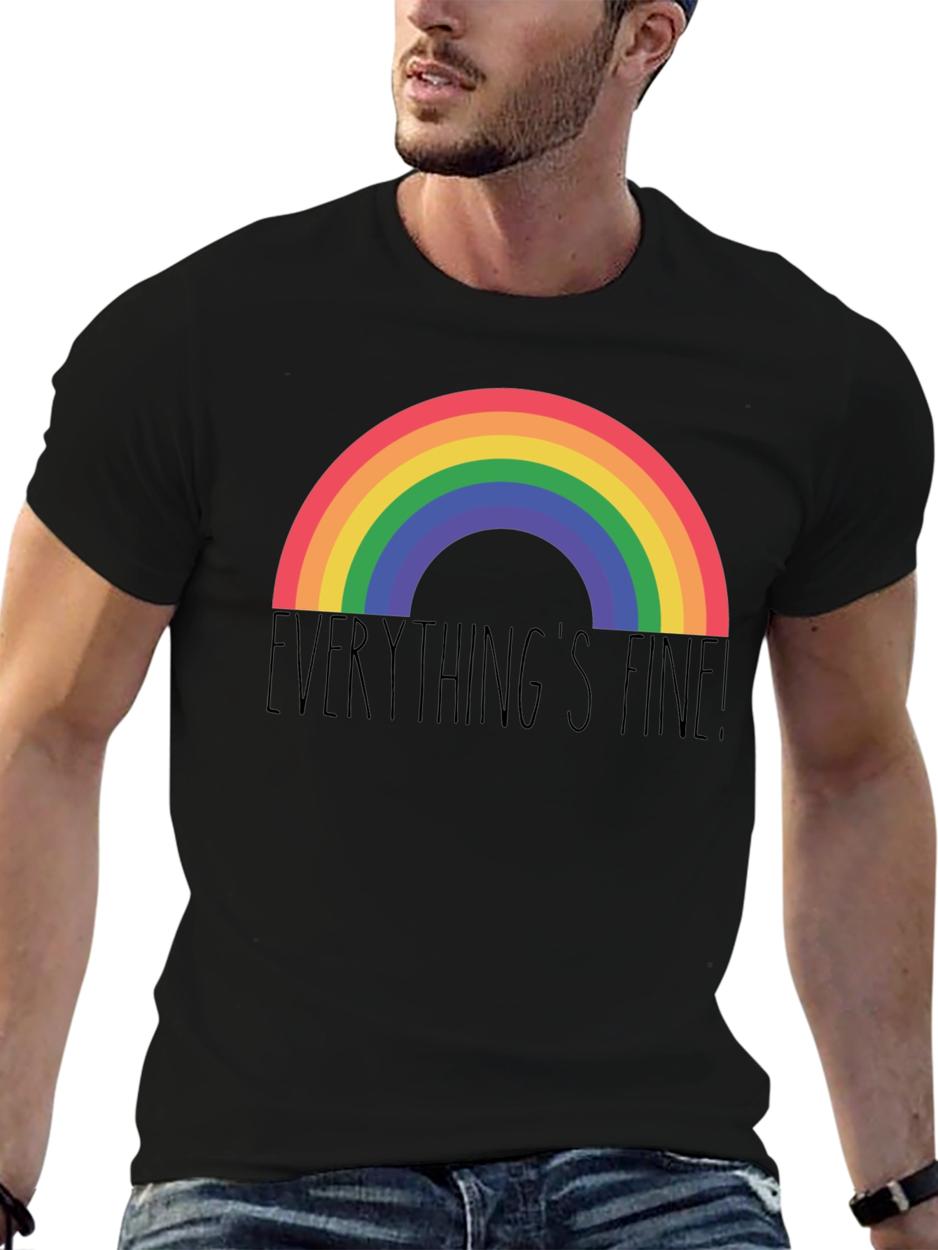 Everythings Fine Rainbow Tee