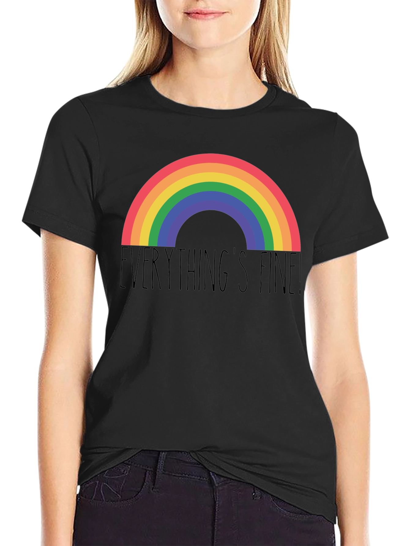 Everythings Fine Rainbow Tee