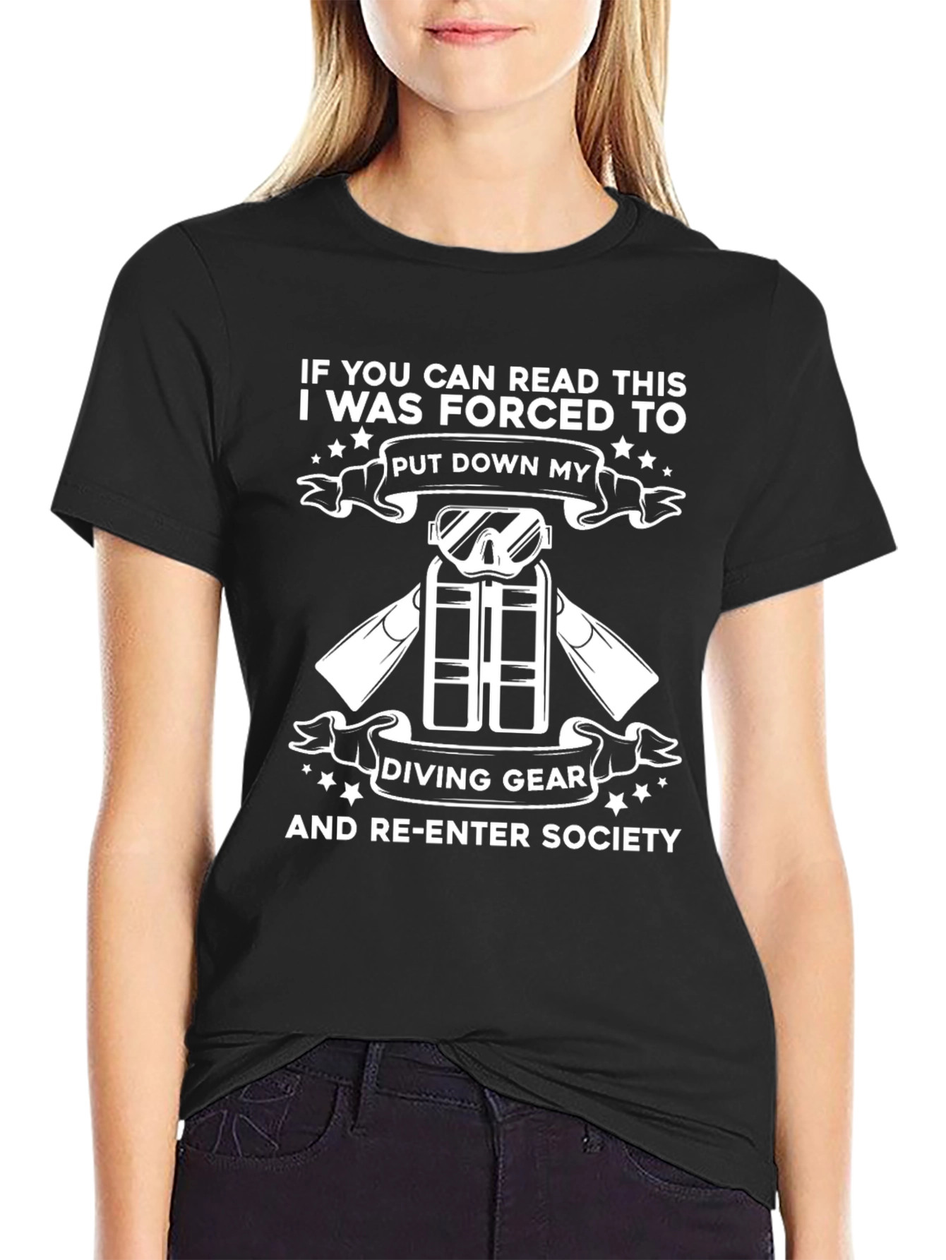 Funny Scuba Diving T-Shirt - Forced to Dive