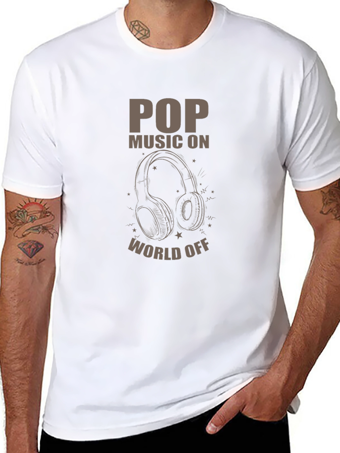 Pop Music On World Off Graphic Tee