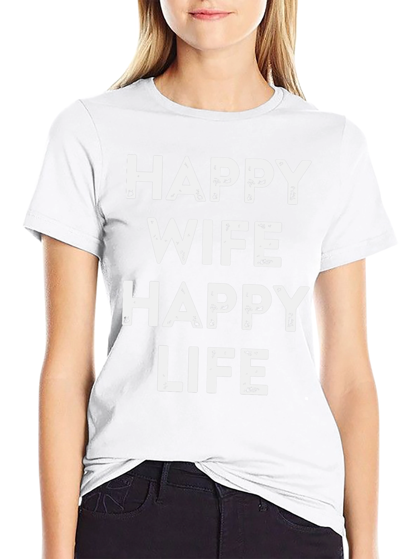 Happy Wife Happy Life Black T-Shirt