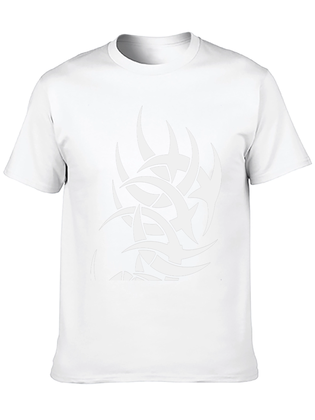 Black Tee with White Tribal Graphic Print