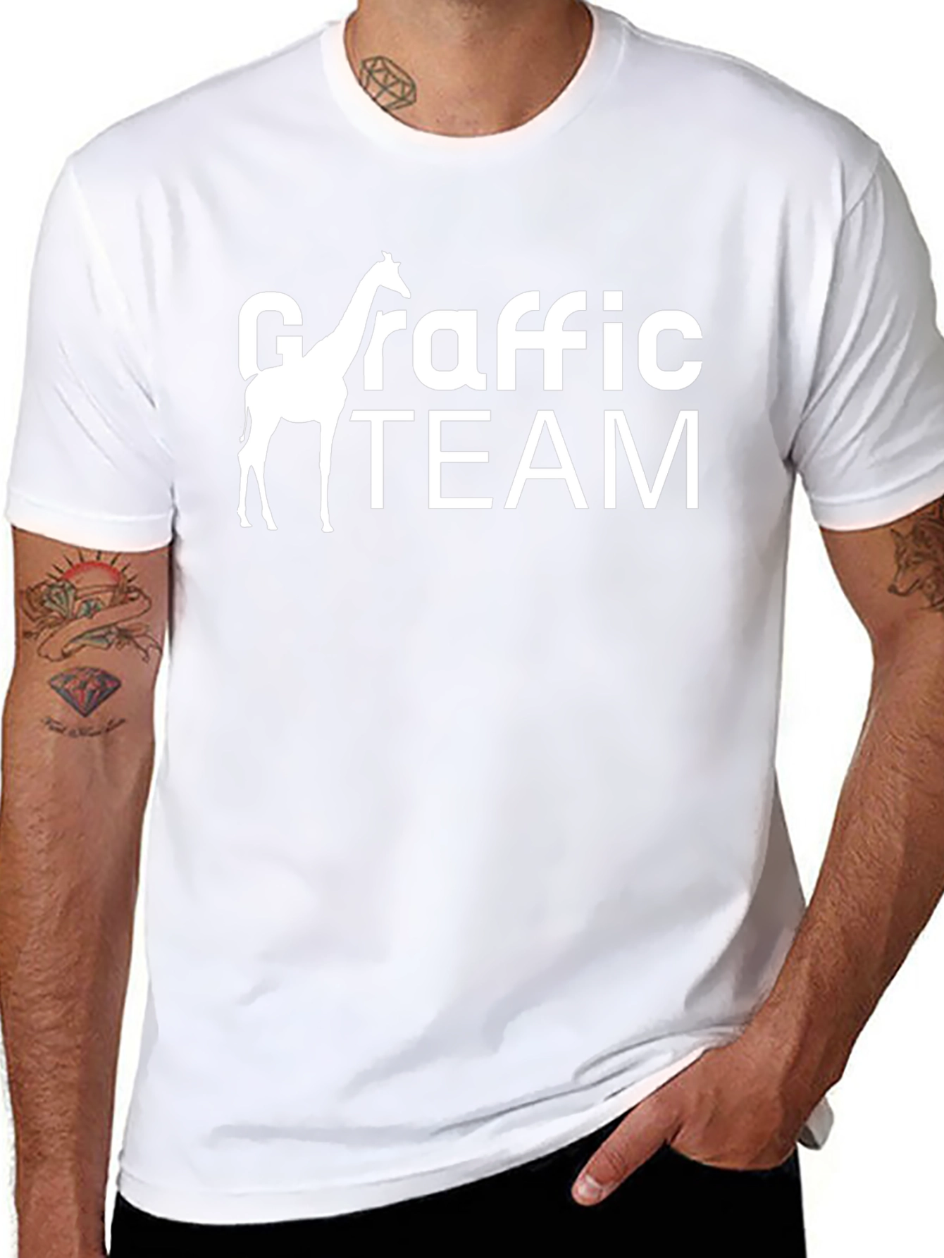 Giraffe Traffic Team Black Graphic Tee