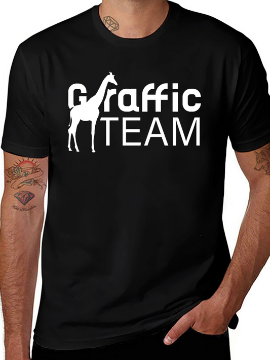 Giraffe Traffic Team Black Graphic Tee