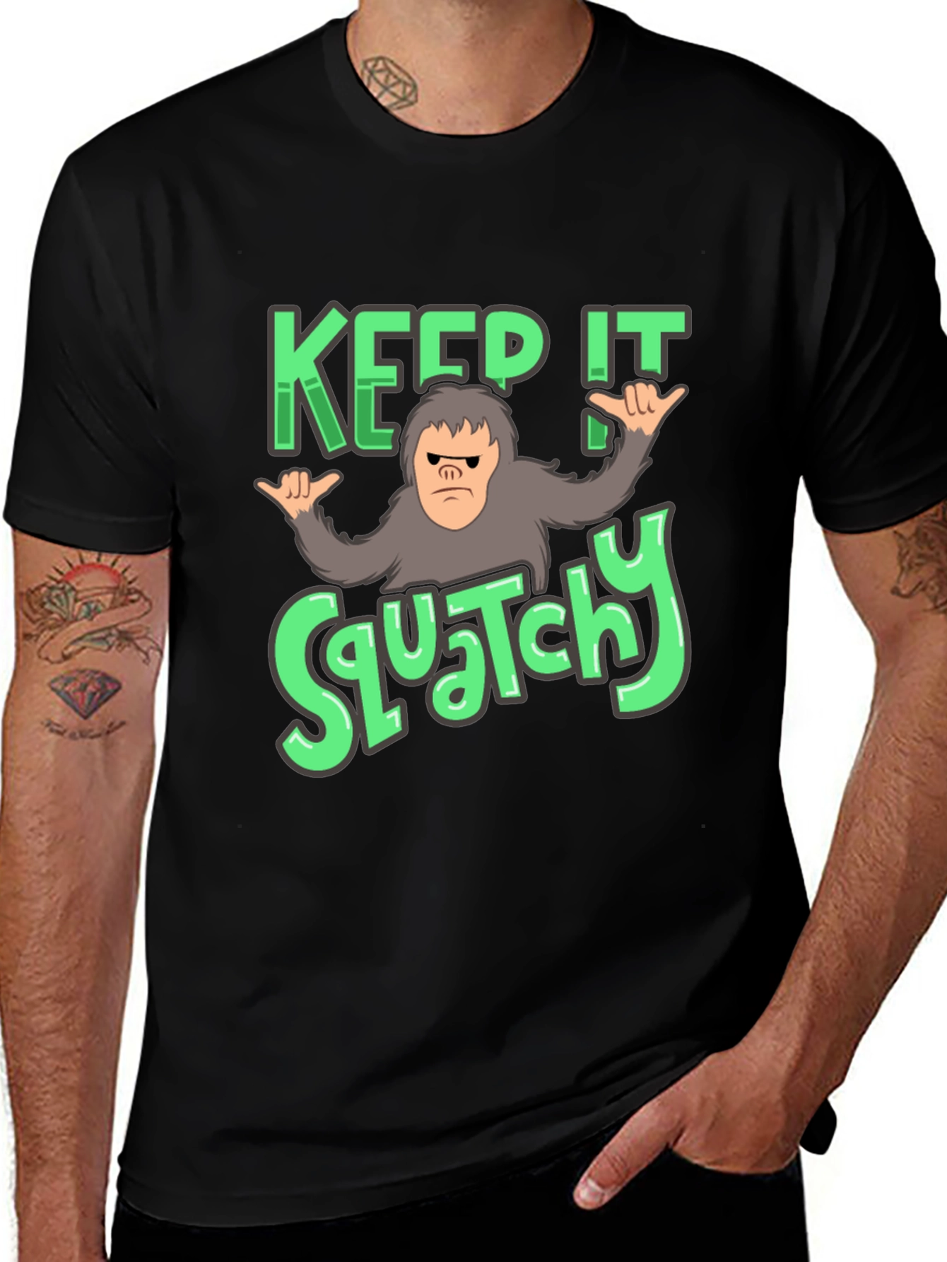 Keep It Squatchy T-Shirt: Bigfoot Graphic Tee