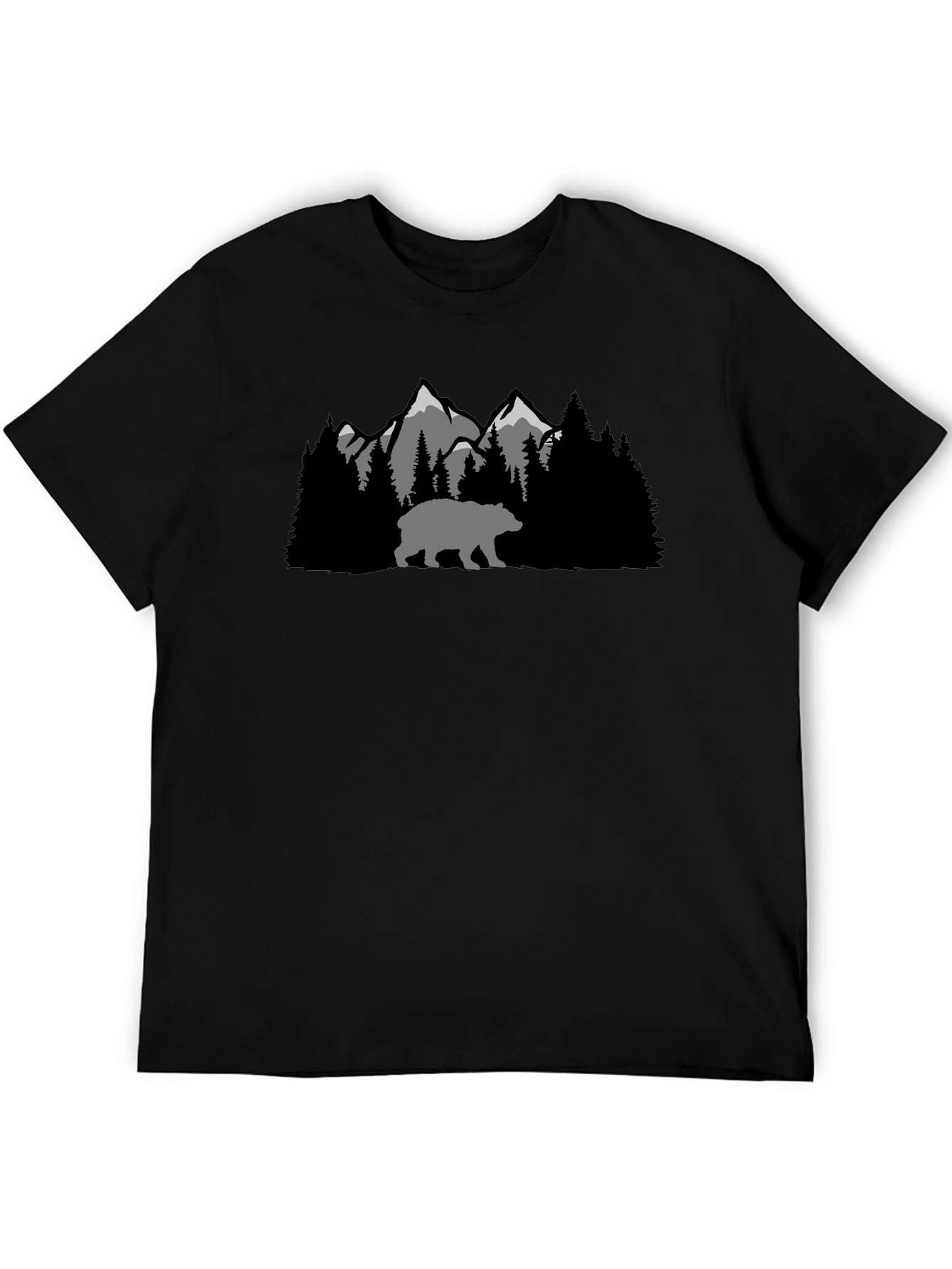 Mountain Bear Graphic Tee - Black