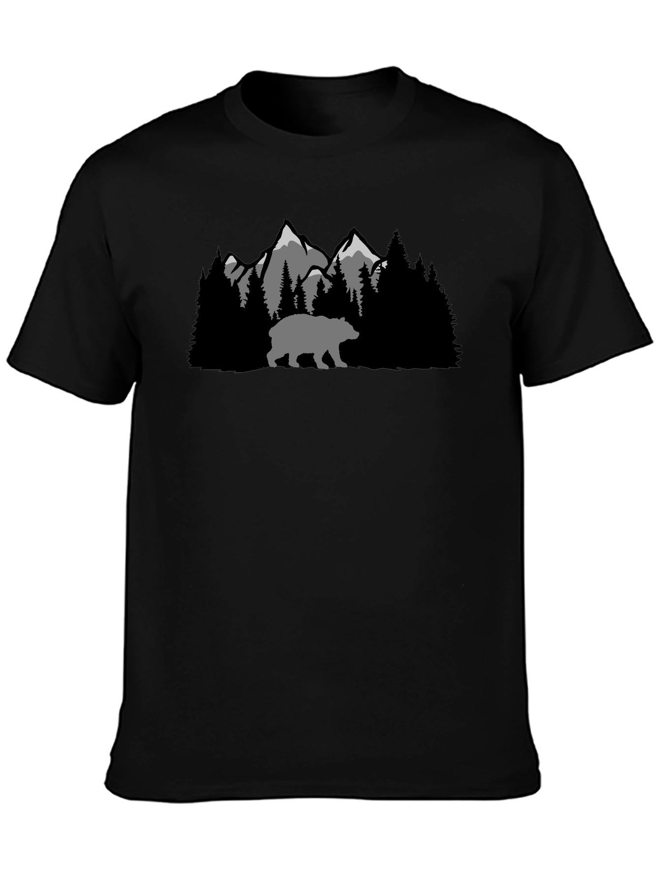 Mountain Bear Graphic Tee - Black
