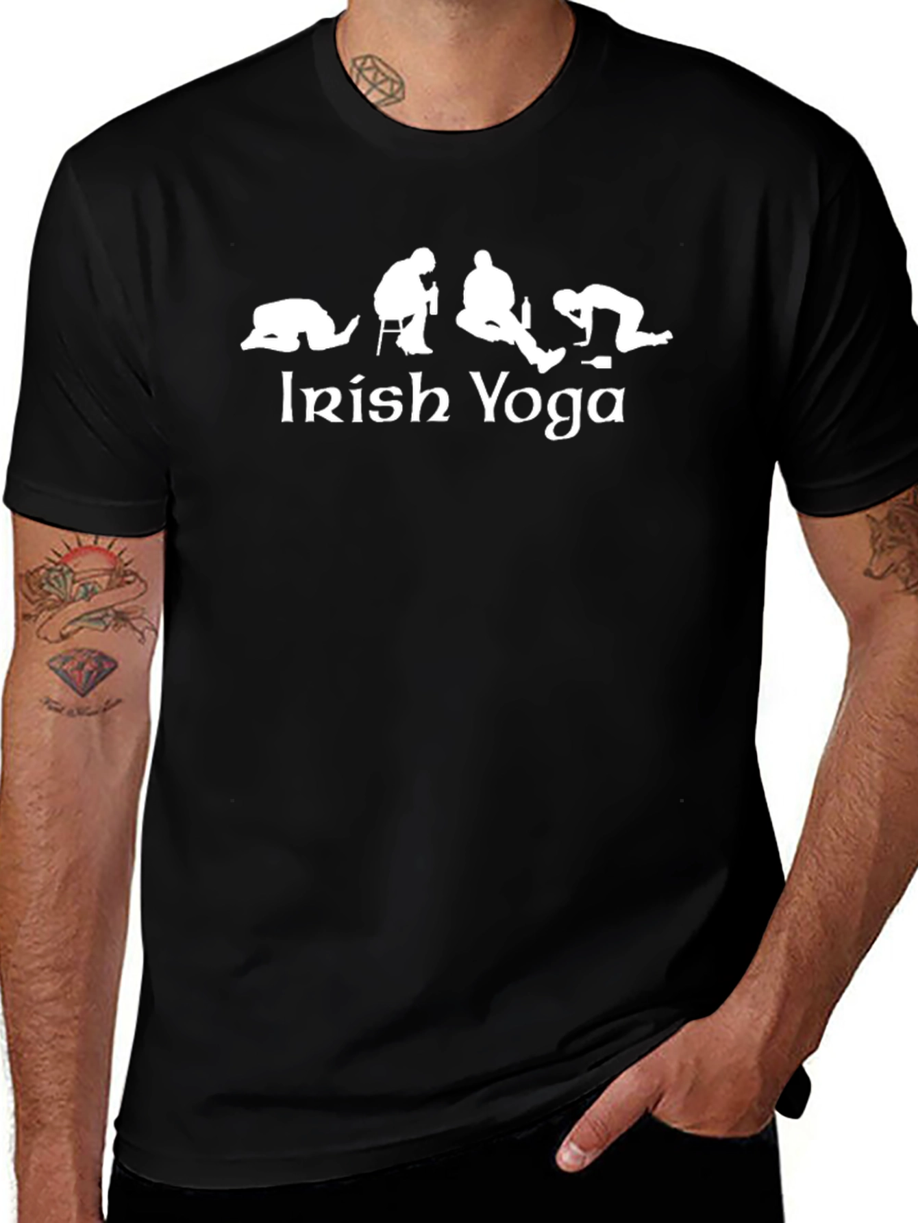 Irish Yoga Black Graphic T-Shirt
