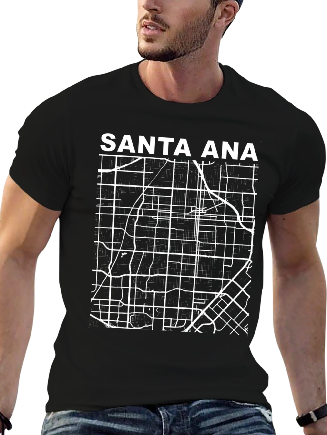 Santa Ana City Map T-Shirt