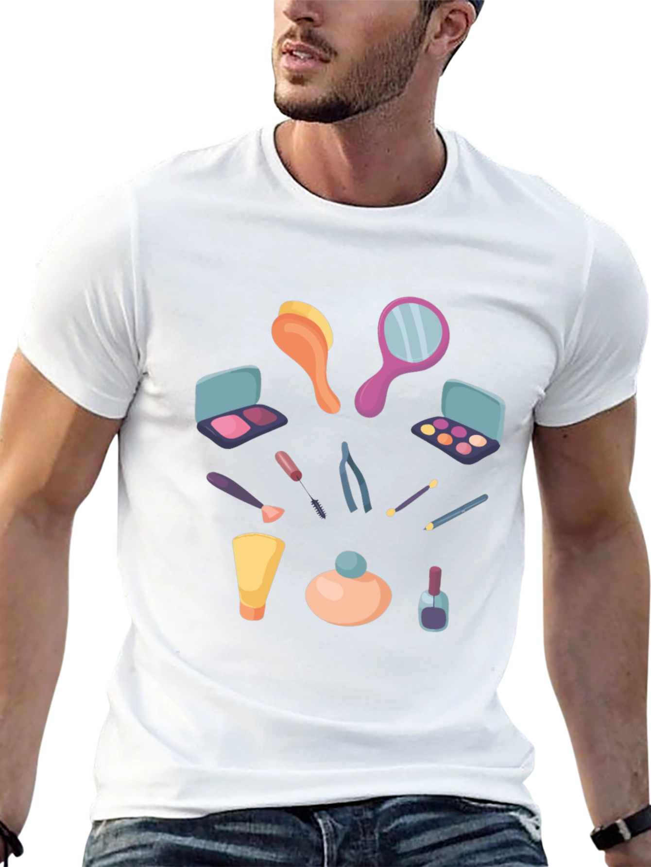 Makeup Graphic T-Shirt - Stylish Casual Tee