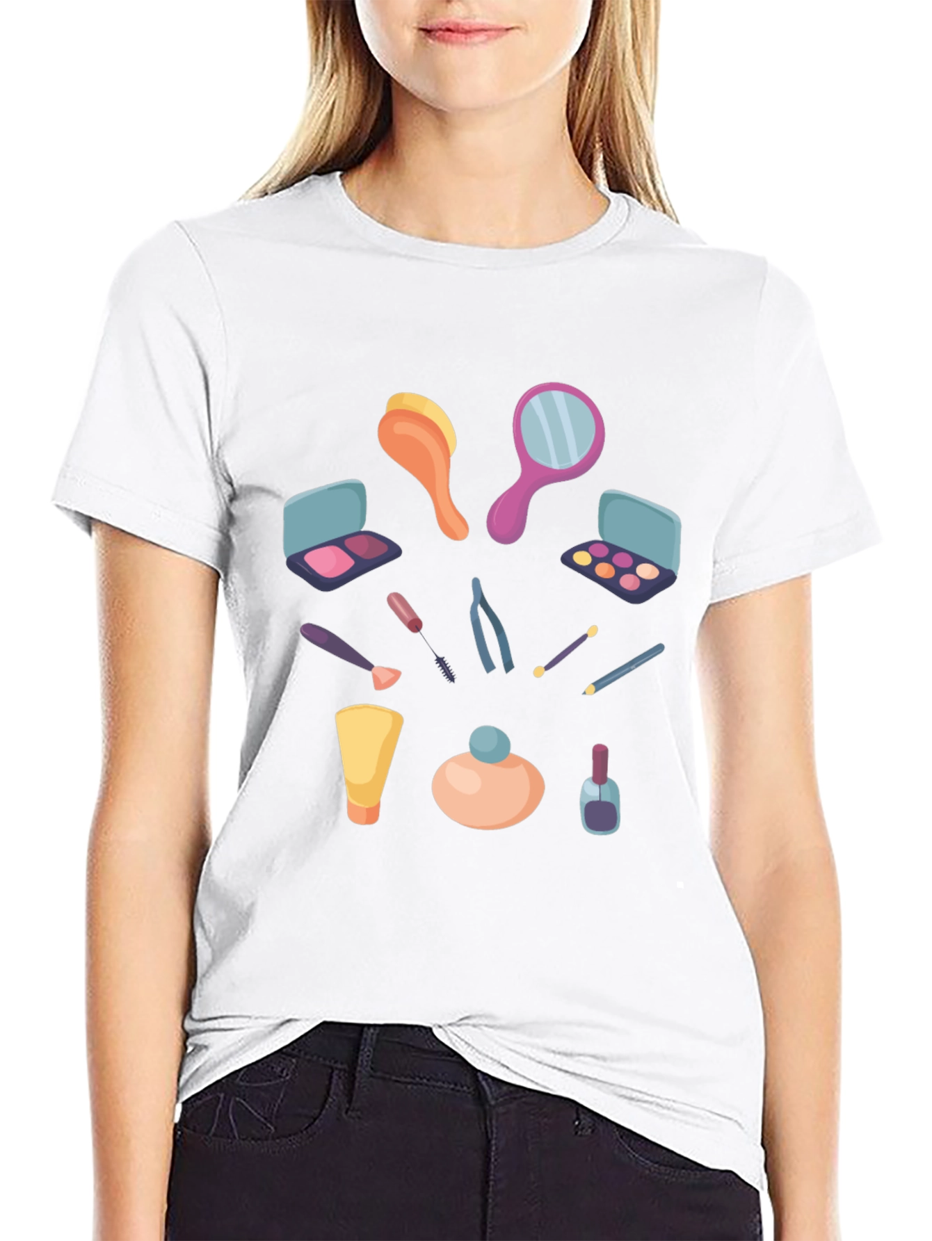Makeup Graphic T-Shirt - Stylish Casual Tee