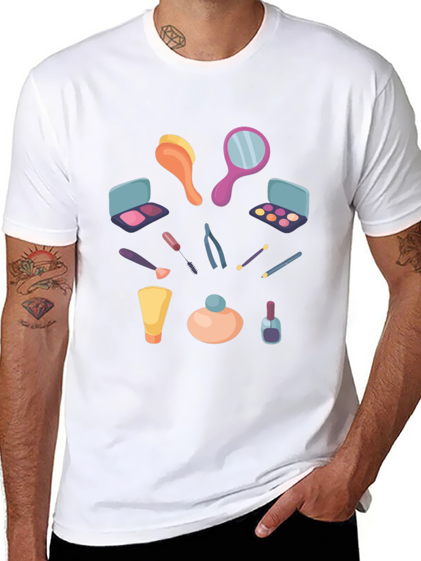 Makeup Graphic T-Shirt - Stylish Casual Tee