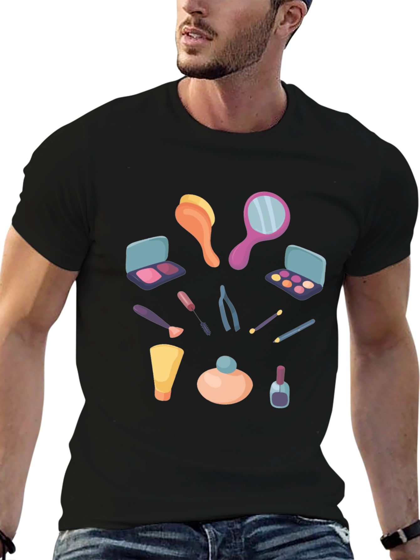 Makeup Graphic T-Shirt - Stylish Casual Tee