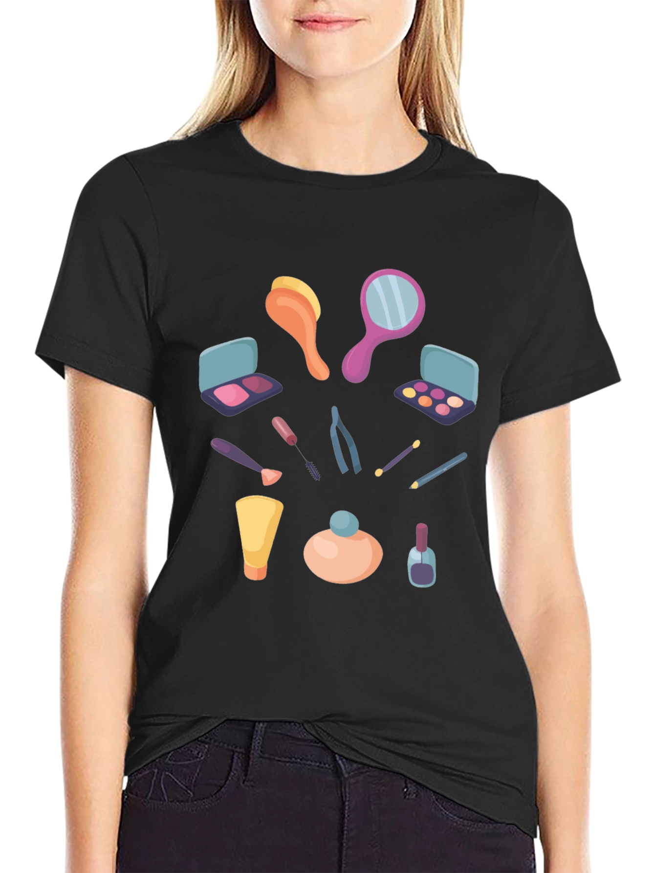 Makeup Graphic T-Shirt - Stylish Casual Tee