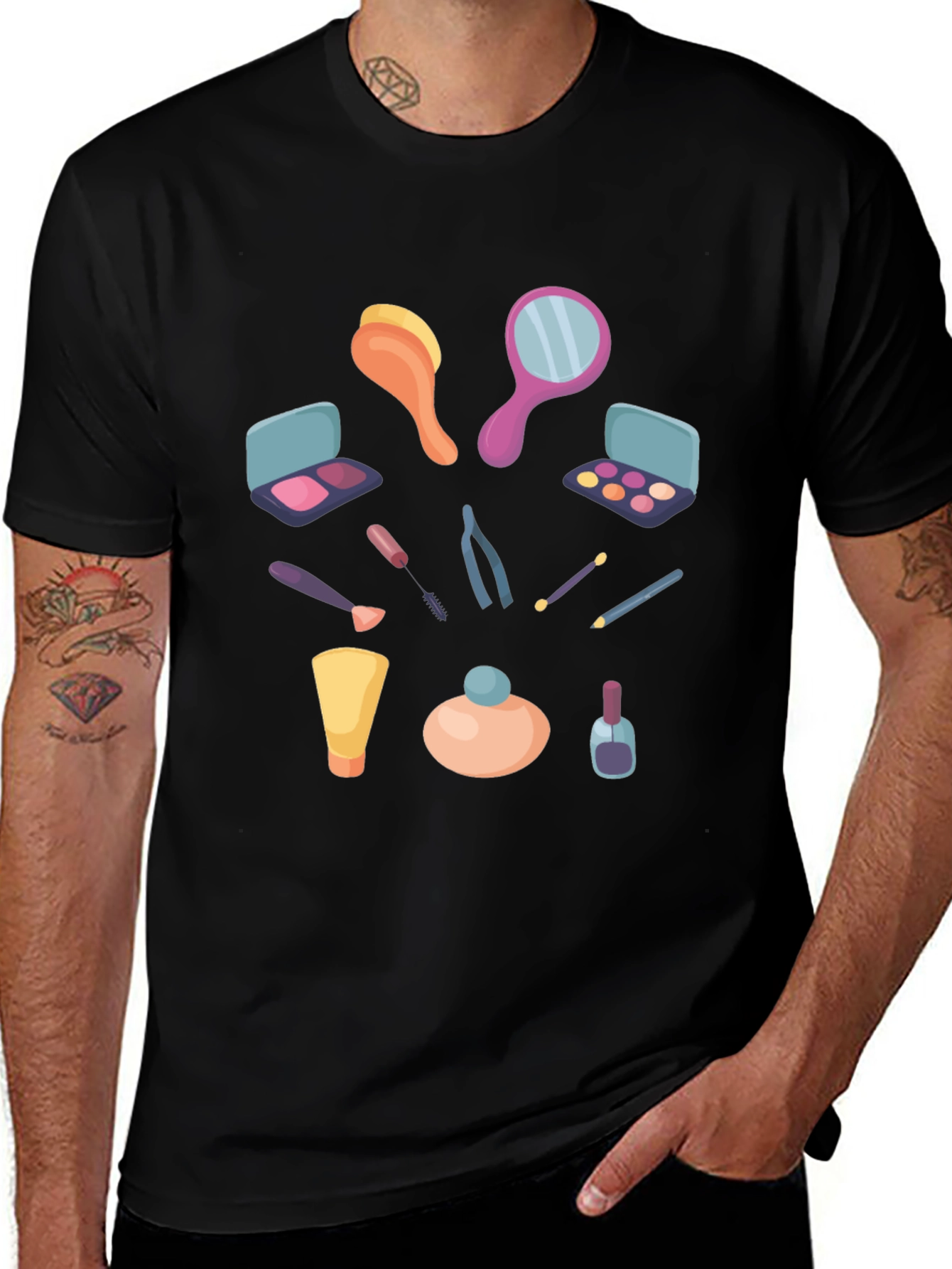 Makeup Graphic T-Shirt - Stylish Casual Tee