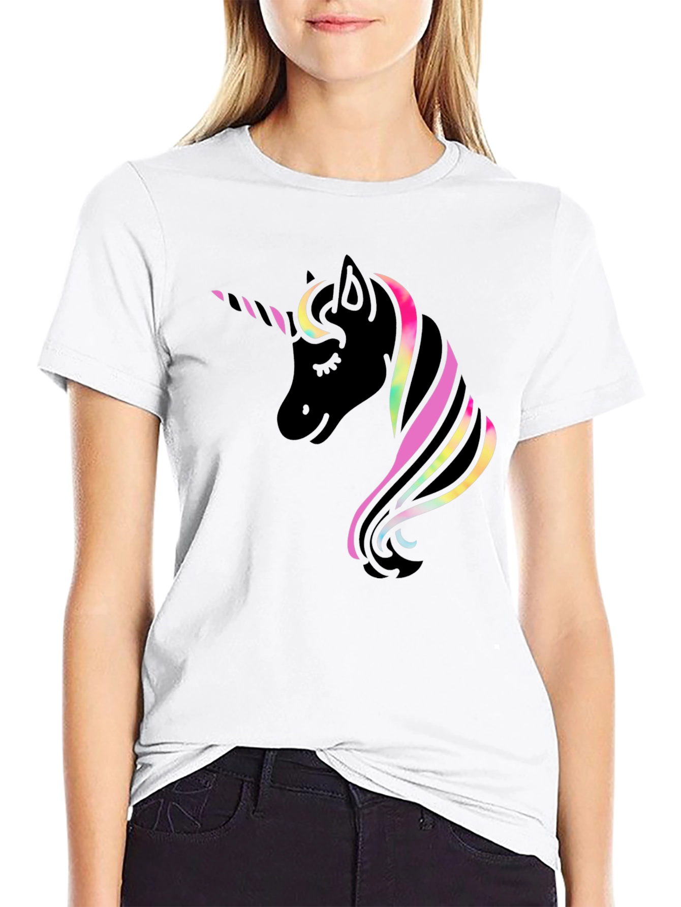 Unicorn Graphic Black T-Shirt