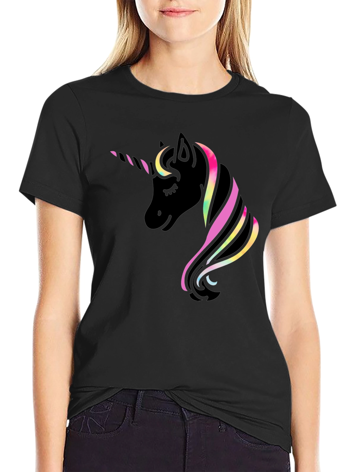Unicorn Graphic Black T-Shirt