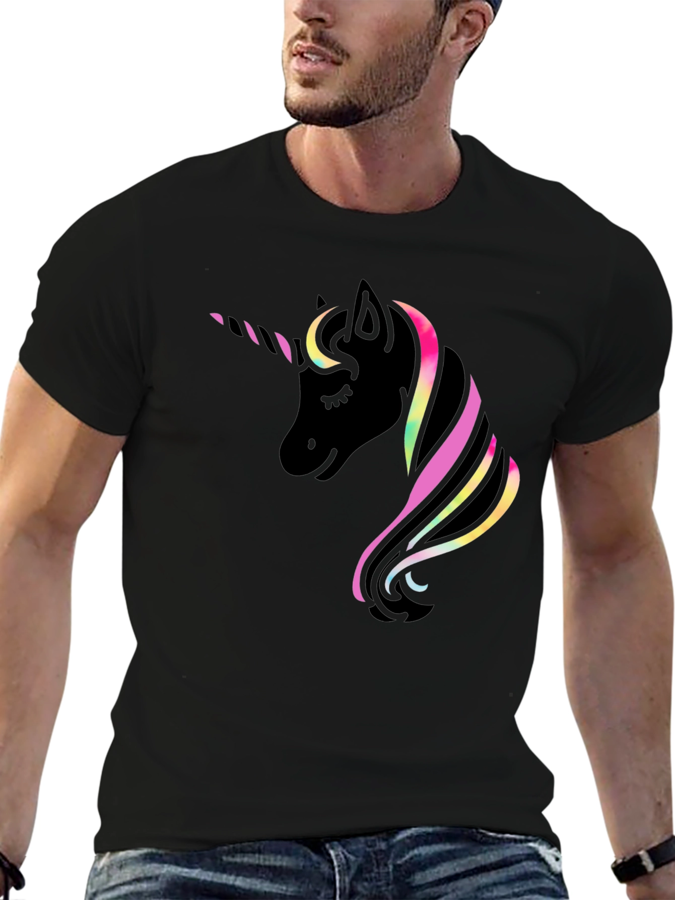 Unicorn Graphic Black T-Shirt