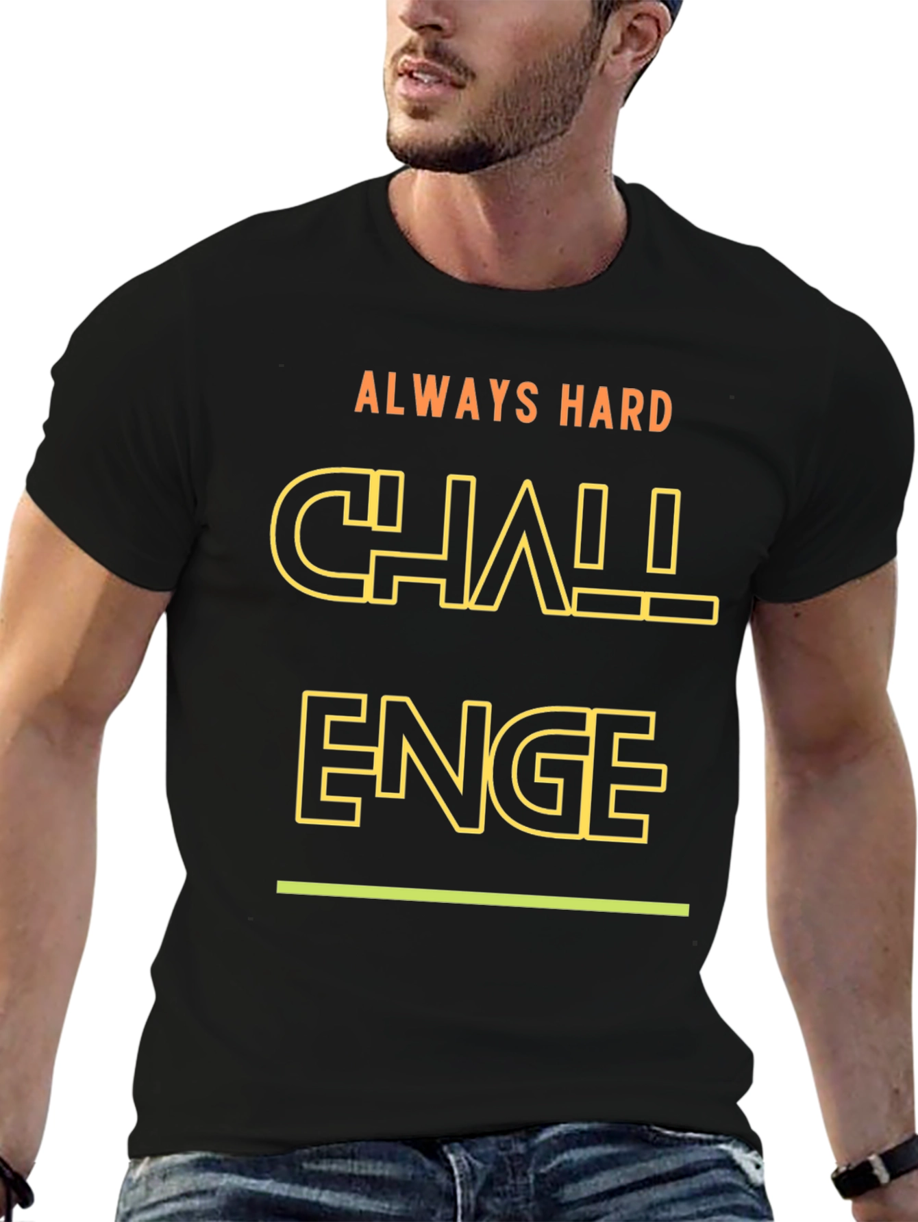 Challenge Always Hard Graphic T-Shirt - Black