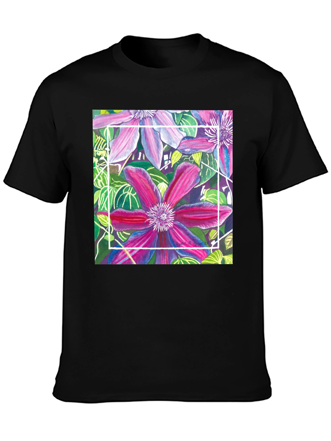 Floral T-Shirt: Artistic Bloom Design