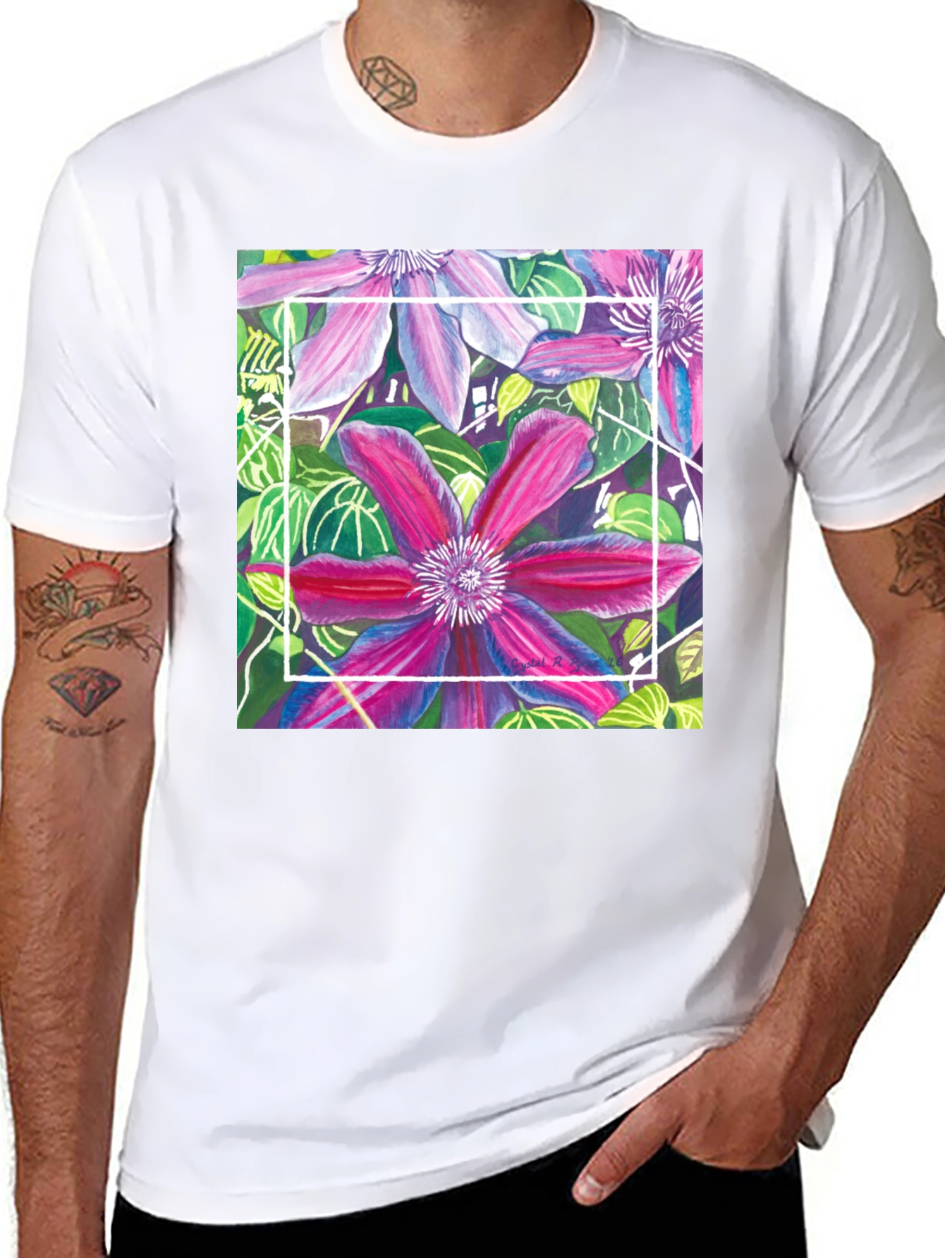 Floral T-Shirt: Artistic Bloom Design