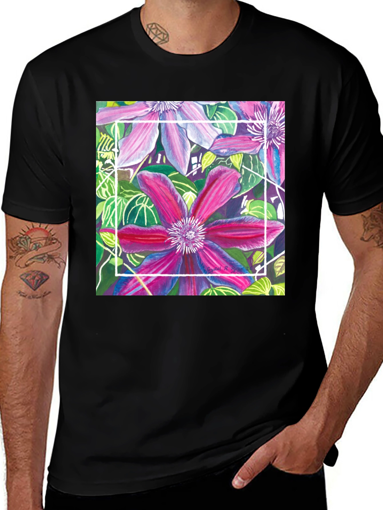 Floral T-Shirt: Artistic Bloom Design