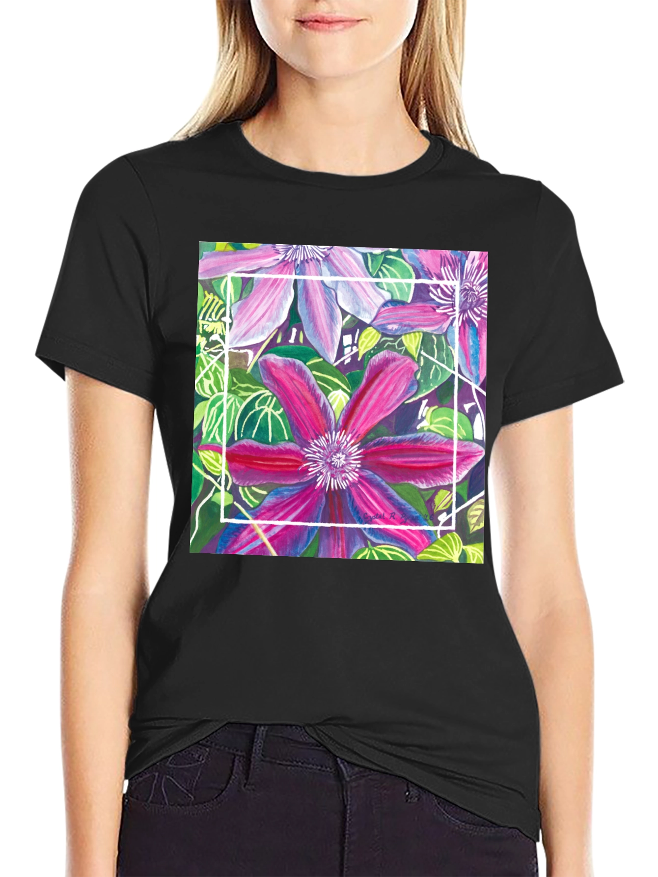 Floral T-Shirt: Artistic Bloom Design