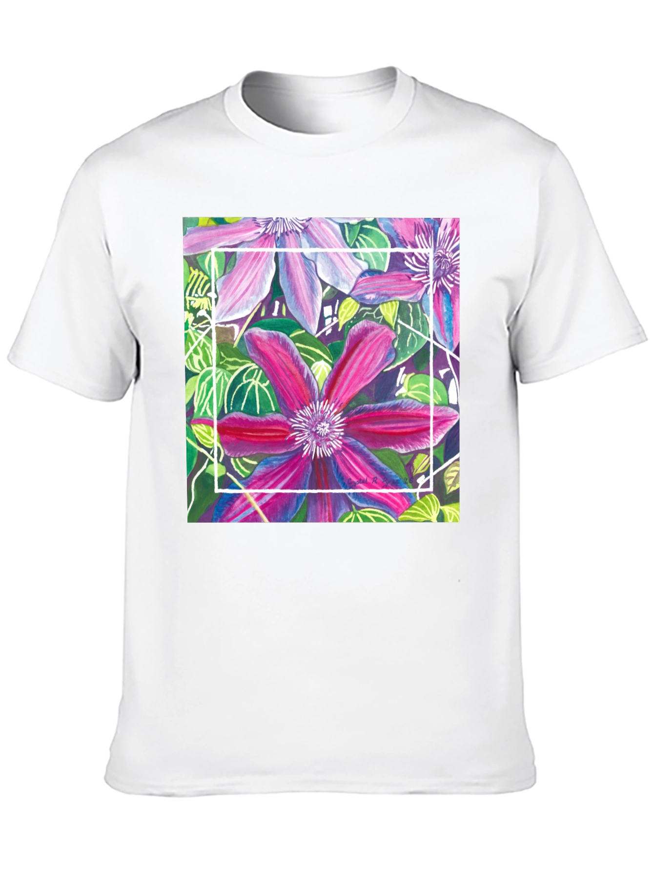 Floral T-Shirt: Artistic Bloom Design