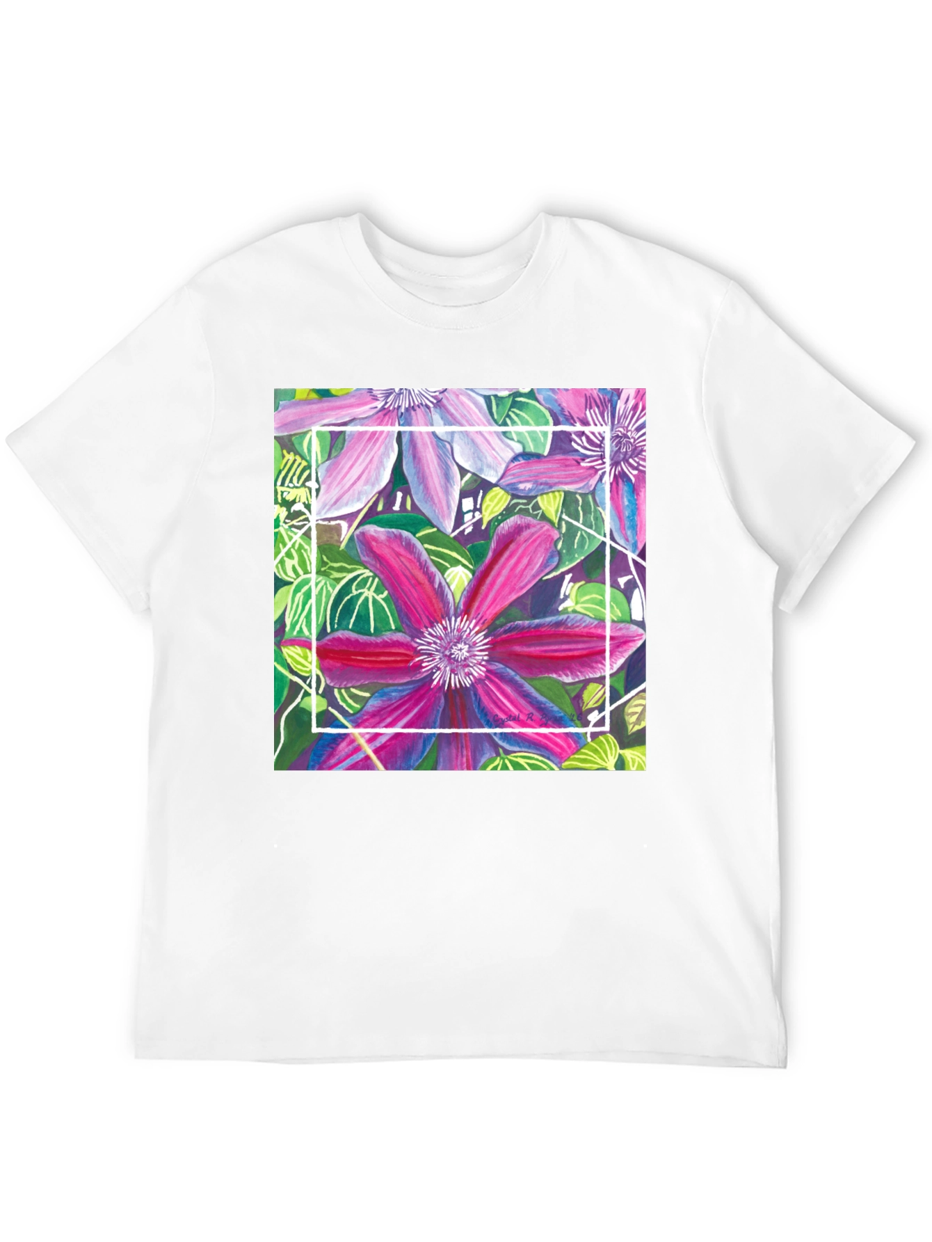 Floral T-Shirt: Artistic Bloom Design