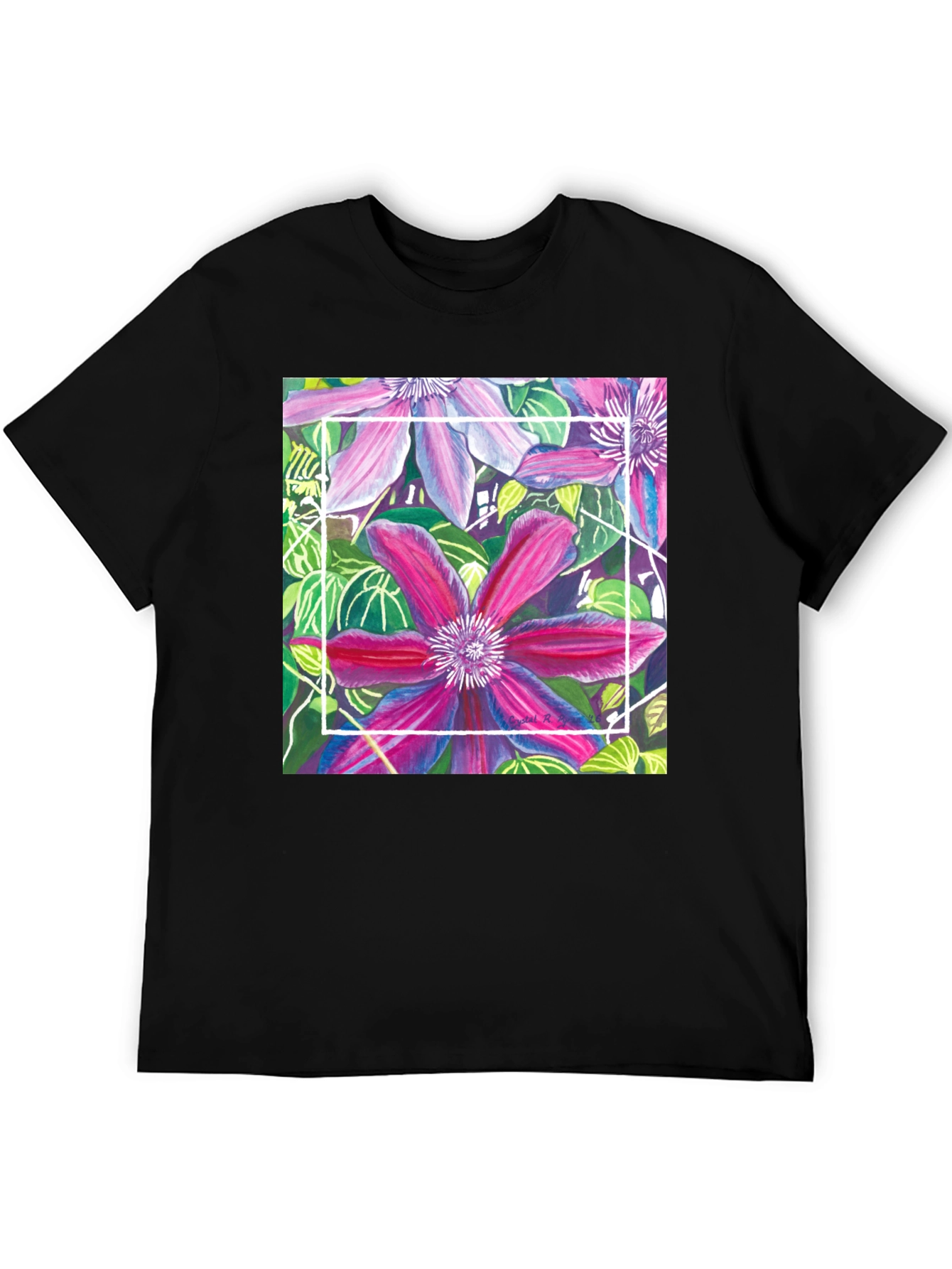 Floral T-Shirt: Artistic Bloom Design