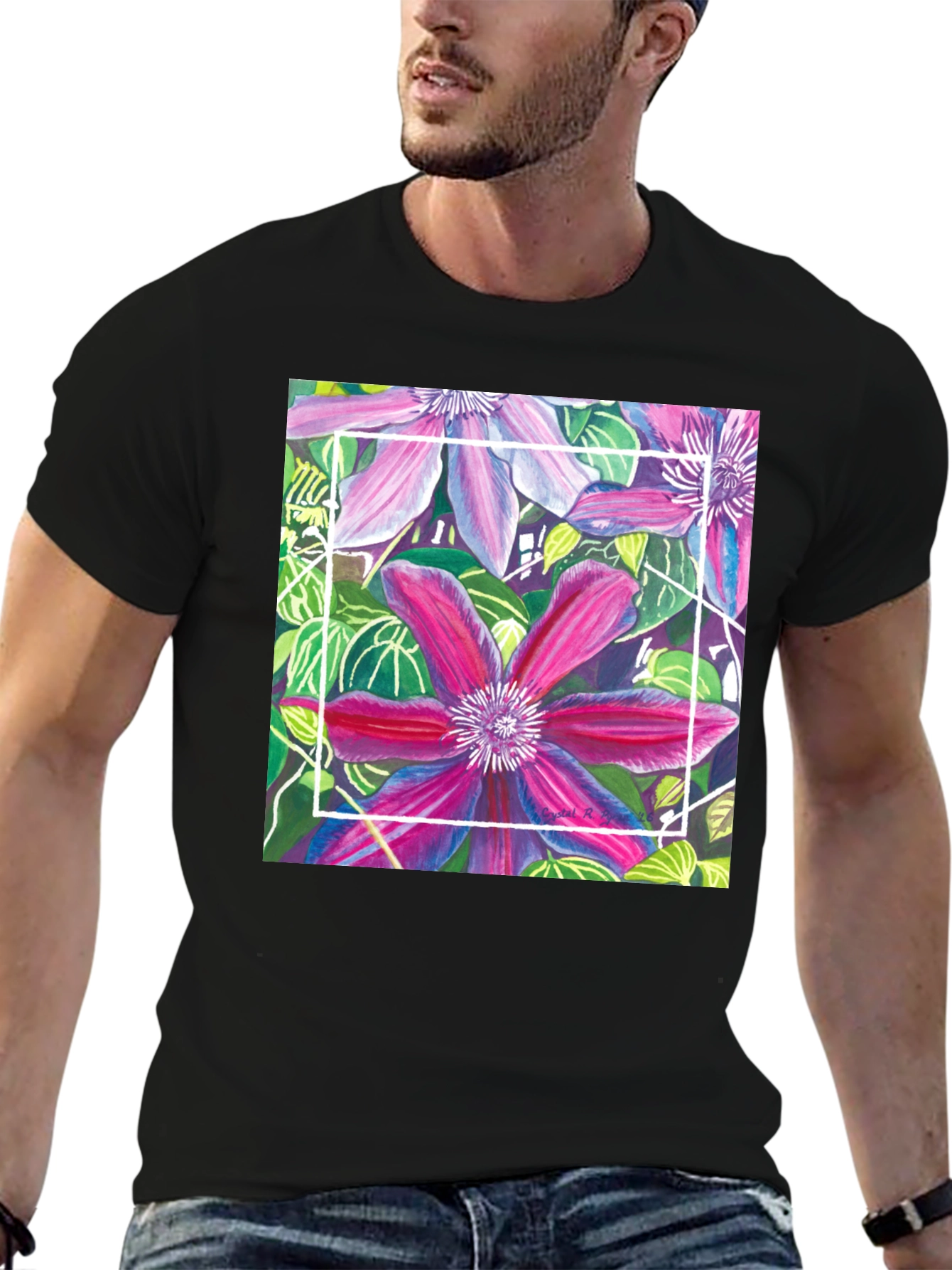 Floral T-Shirt: Artistic Bloom Design