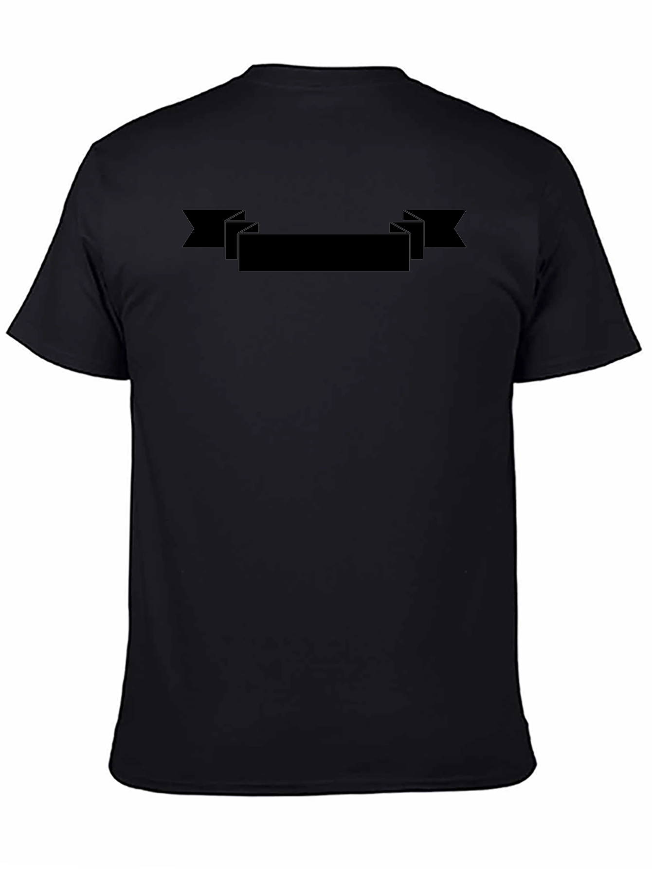 Mens Classic Black T-Shirt with Customizable Banner