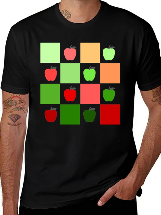 Geometric Apple Pattern T-Shirt
