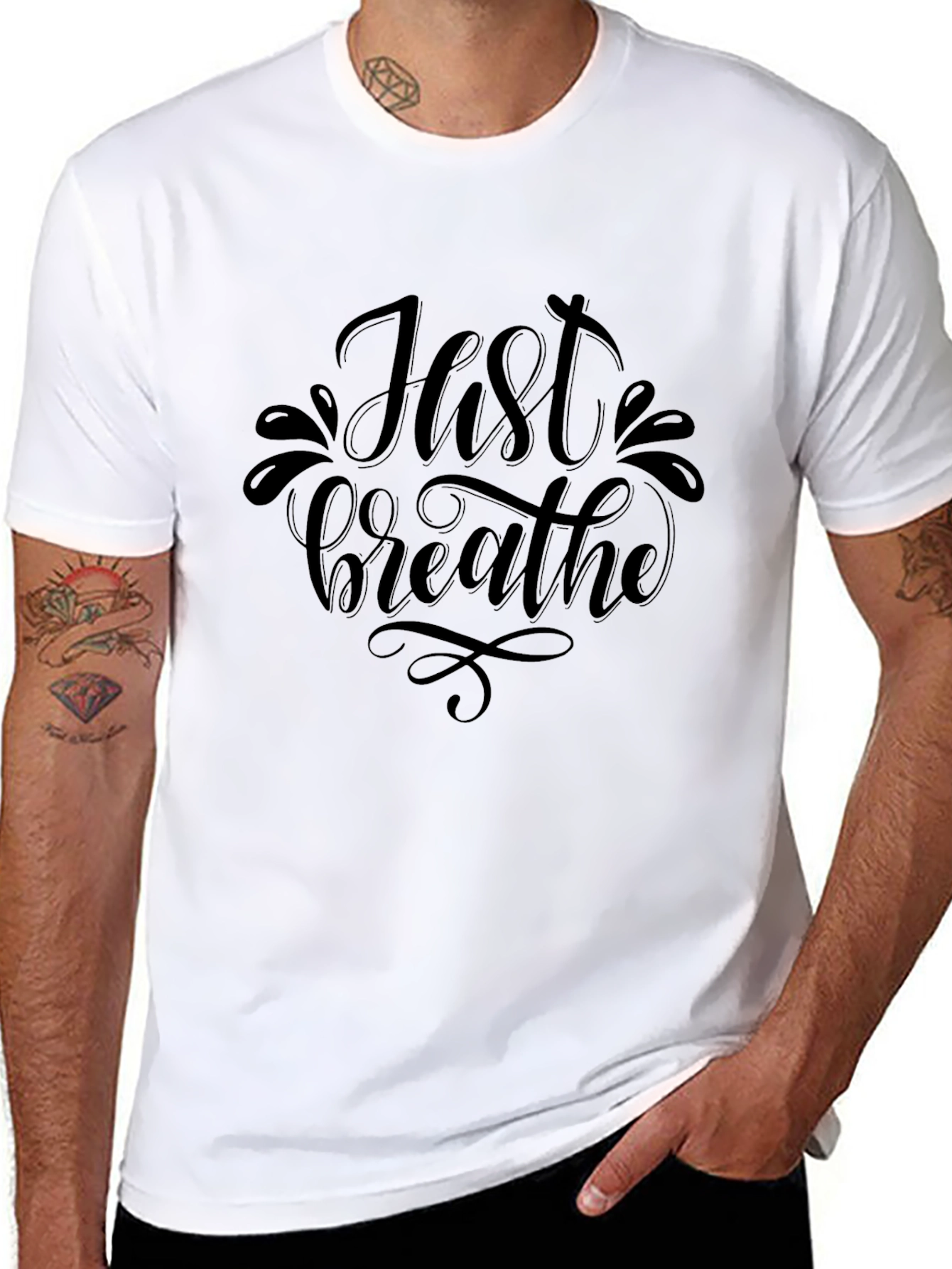 Just Breathe Black Graphic Tee