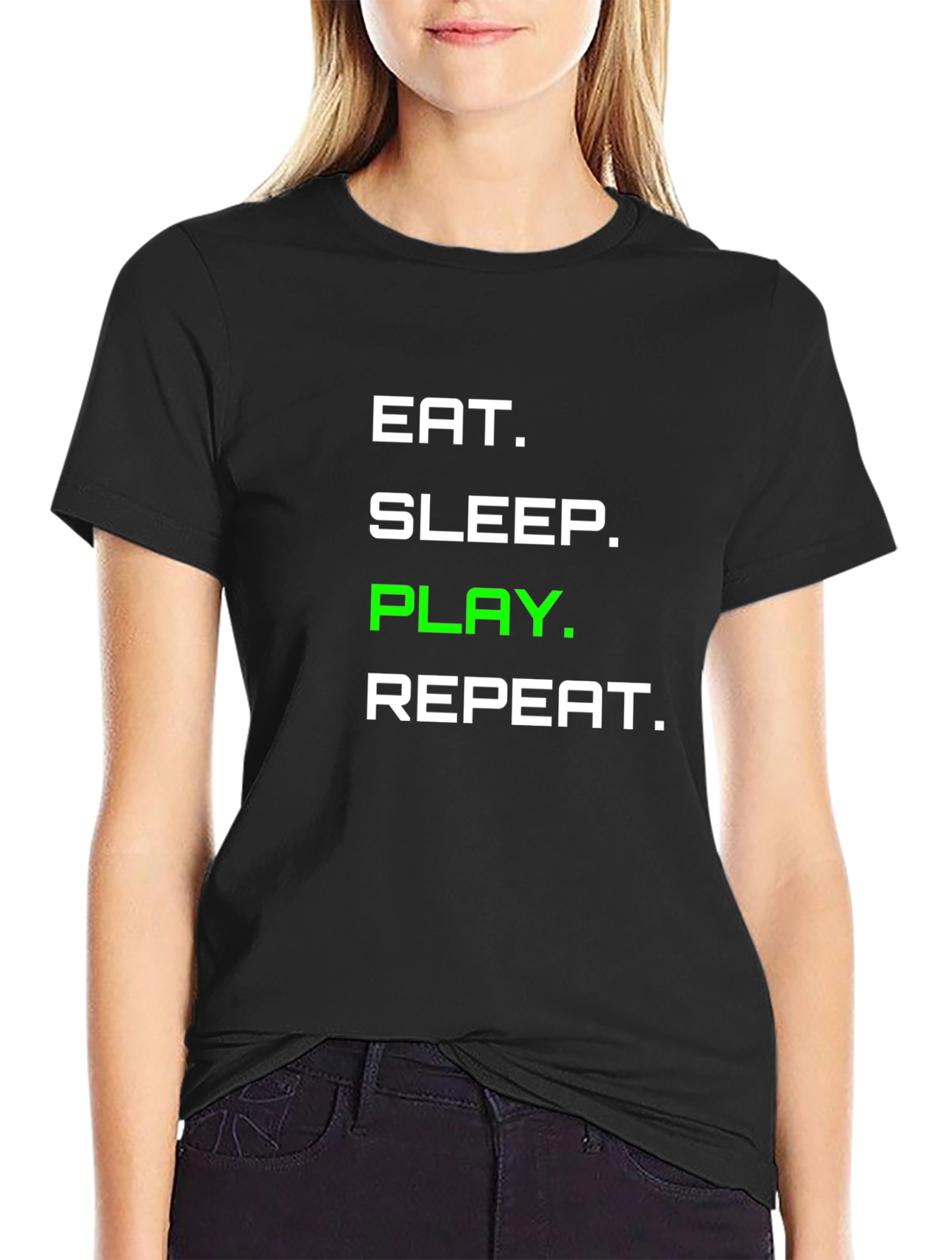 Eat Sleep Play Repeat Graphic Tee - Gamer T-Shirt