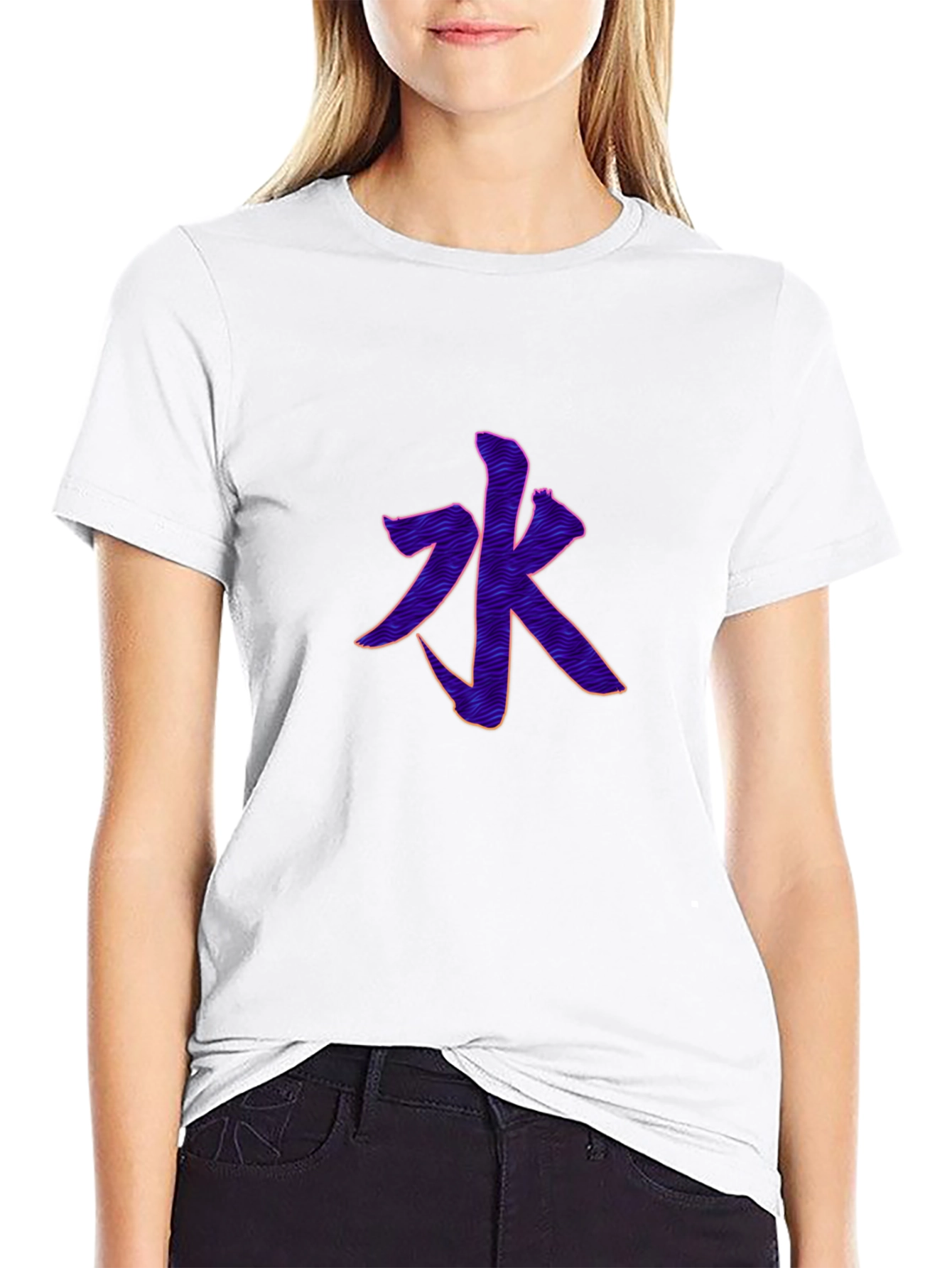 Mens Black T-Shirt with Water Character Design