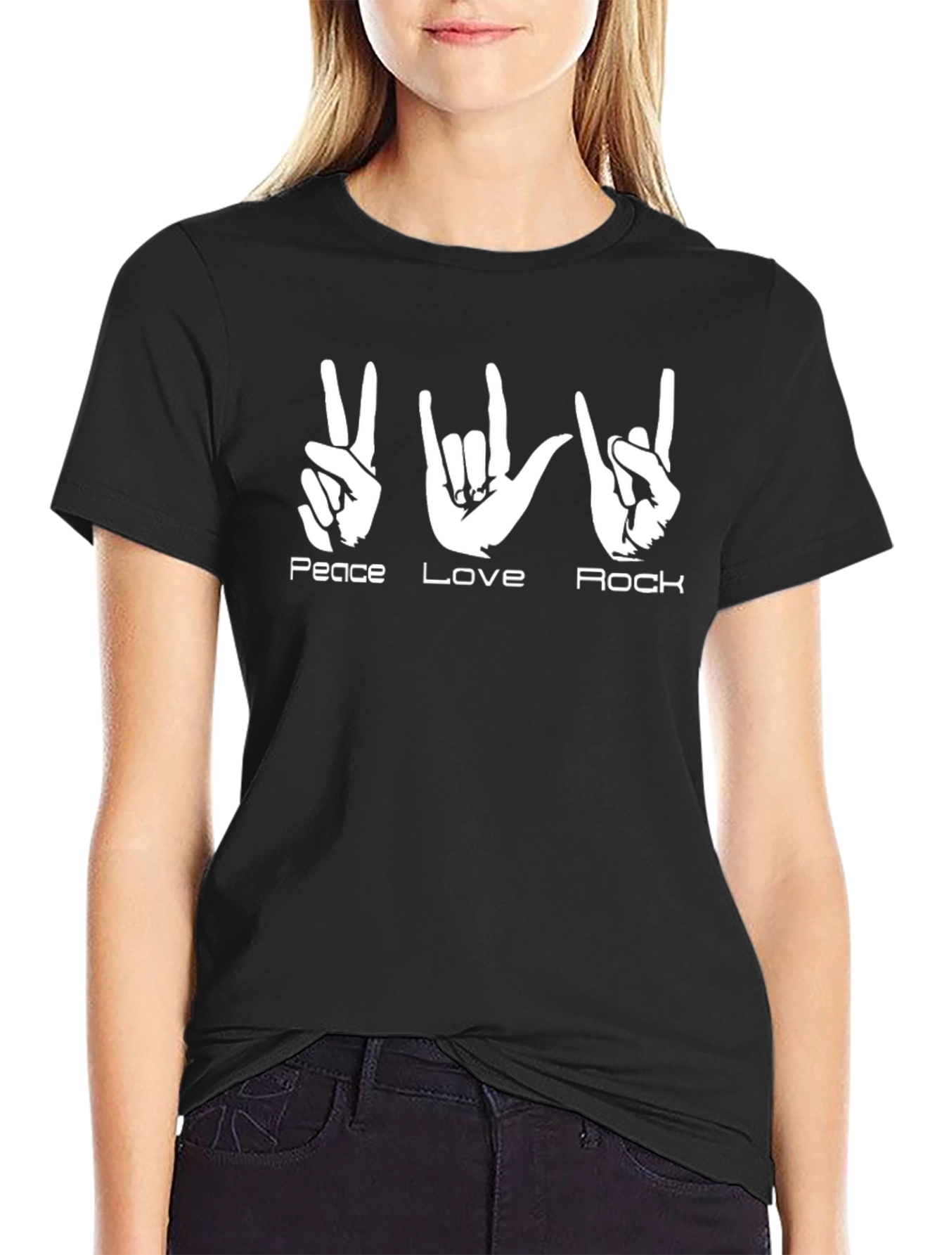 Peace Love Rock T-Shirt - Graphic Tee
