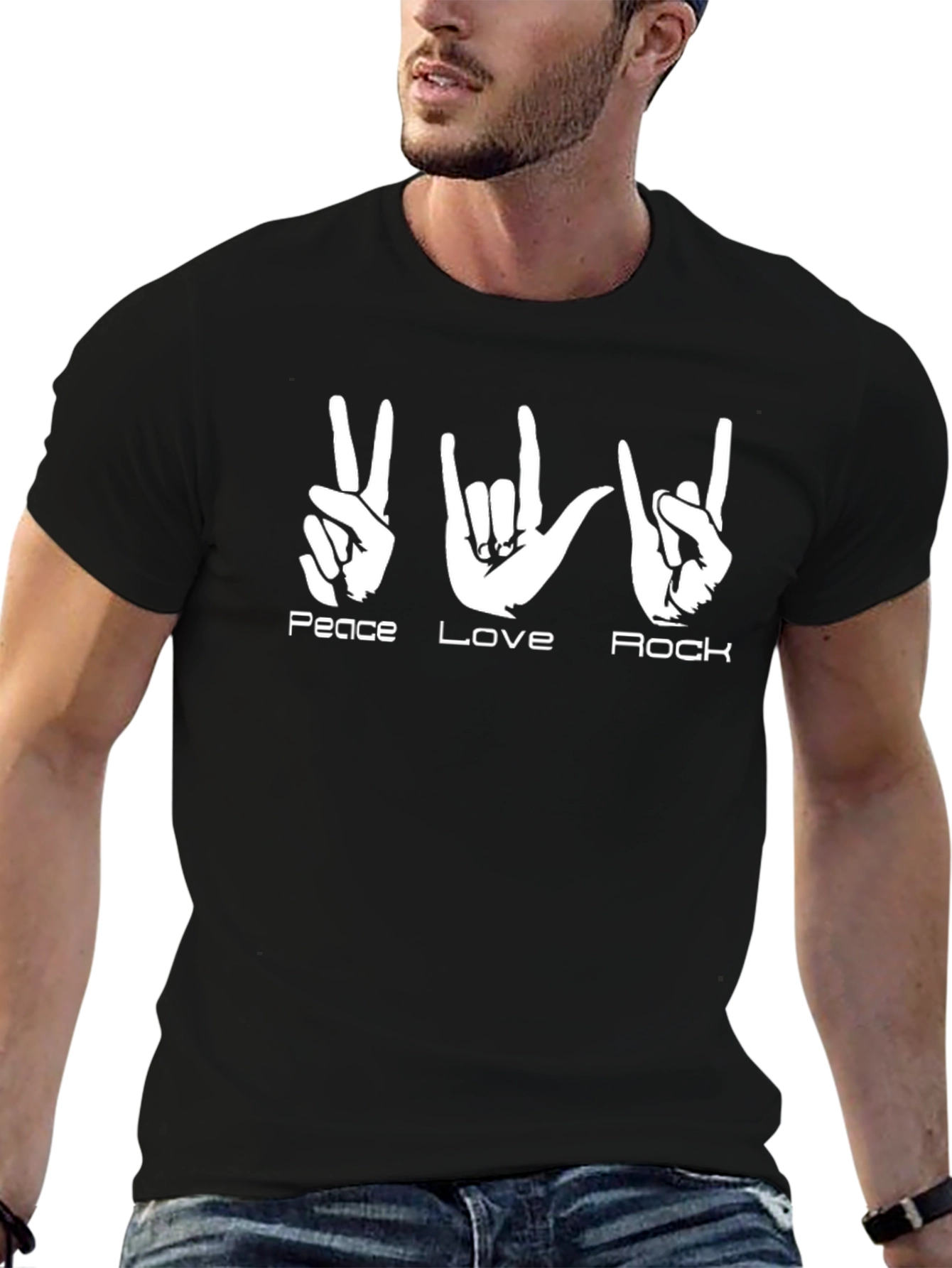 Peace Love Rock T-Shirt - Graphic Tee