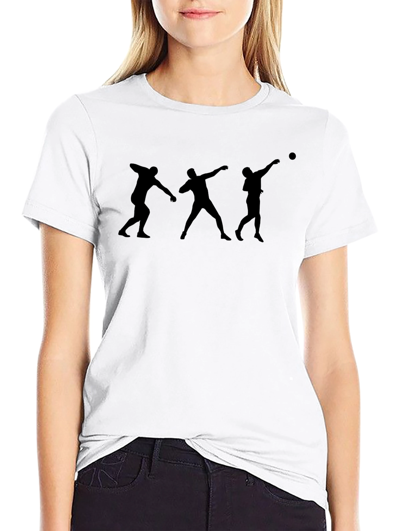 Shot Put Silhouette Graphic Tee - Black Cotton T-Shirt