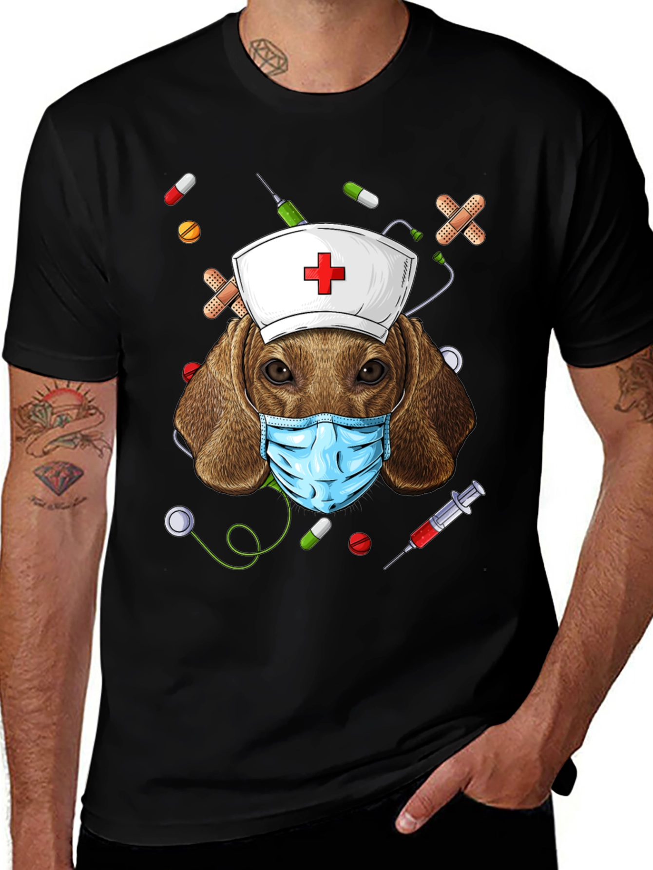 Dog Nurse T-Shirt | Funny Animal Graphic Tee