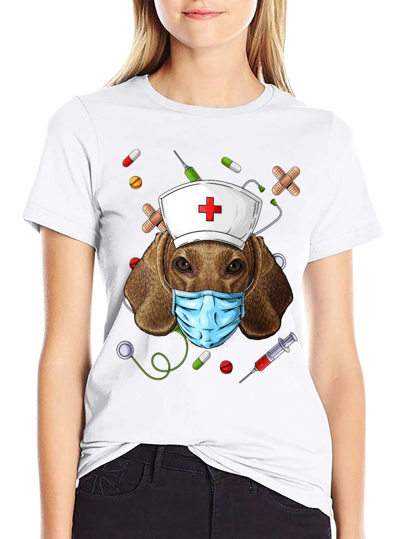 Dog Nurse T-Shirt | Funny Animal Graphic Tee
