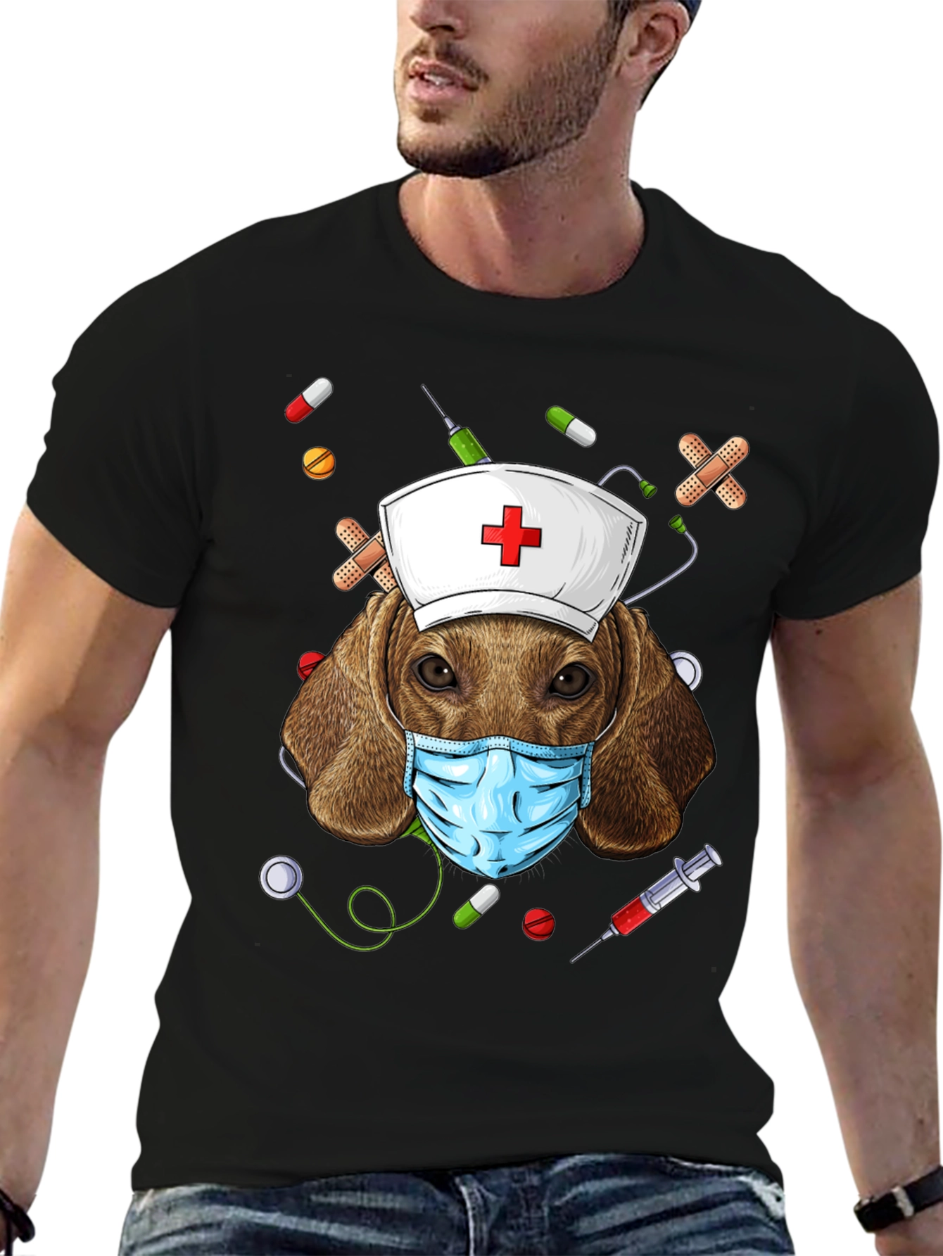 Dog Nurse T-Shirt | Funny Animal Graphic Tee