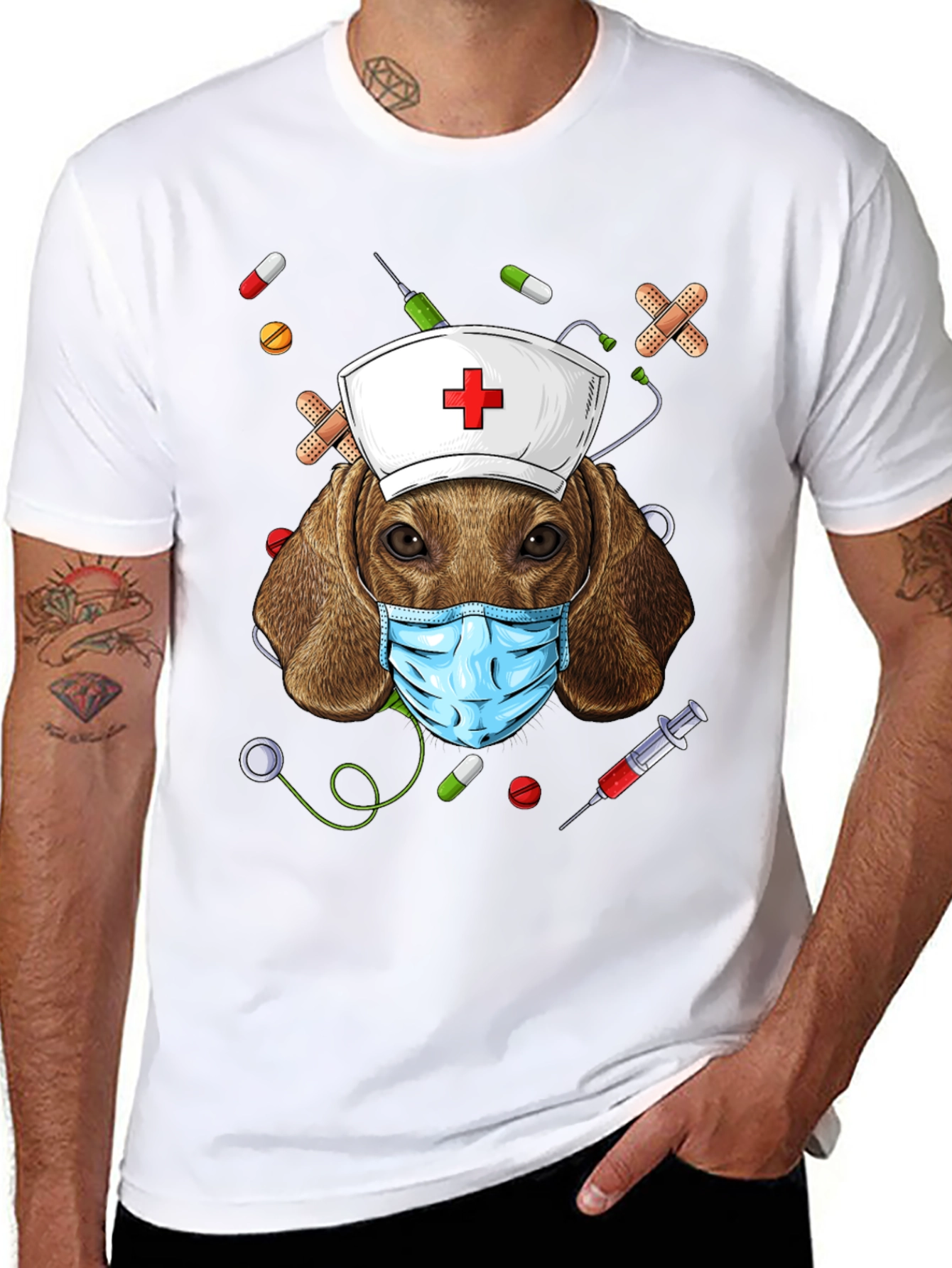 Dog Nurse T-Shirt | Funny Animal Graphic Tee