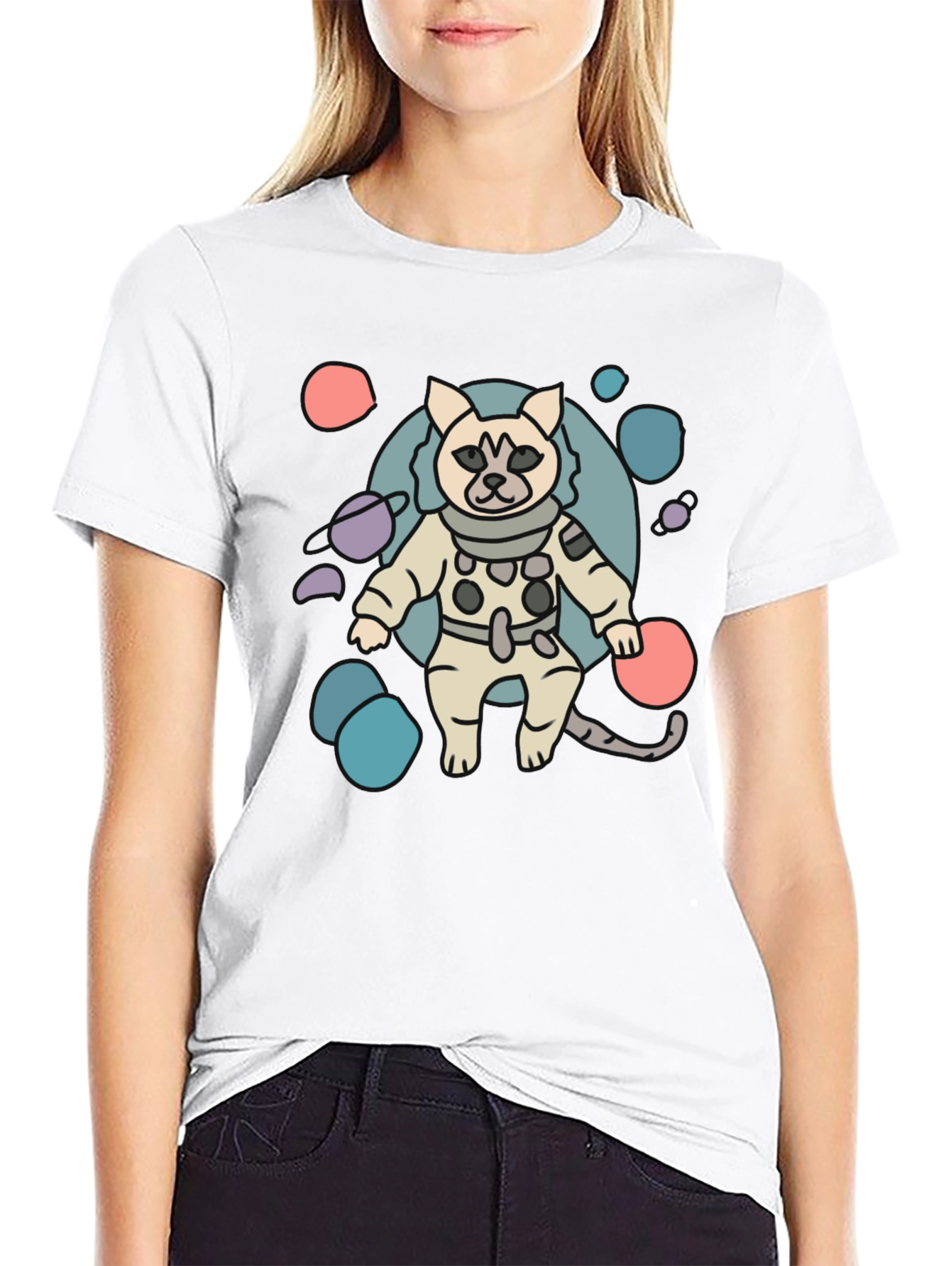 Space Cat T-Shirt - Fun Astronaut Kitty Tee