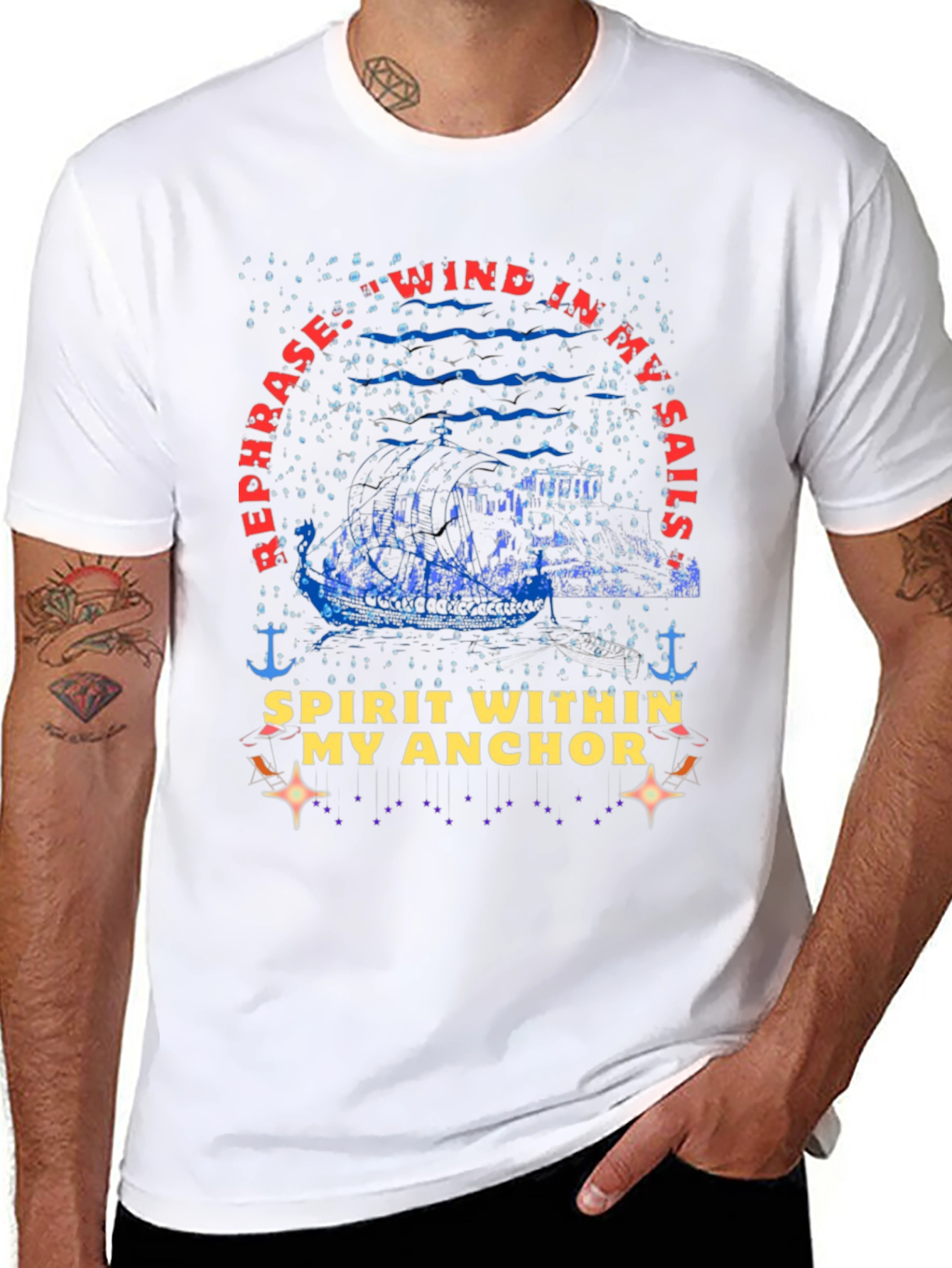 Nautical Theme Graphic T-Shirt - Wind in My Sails