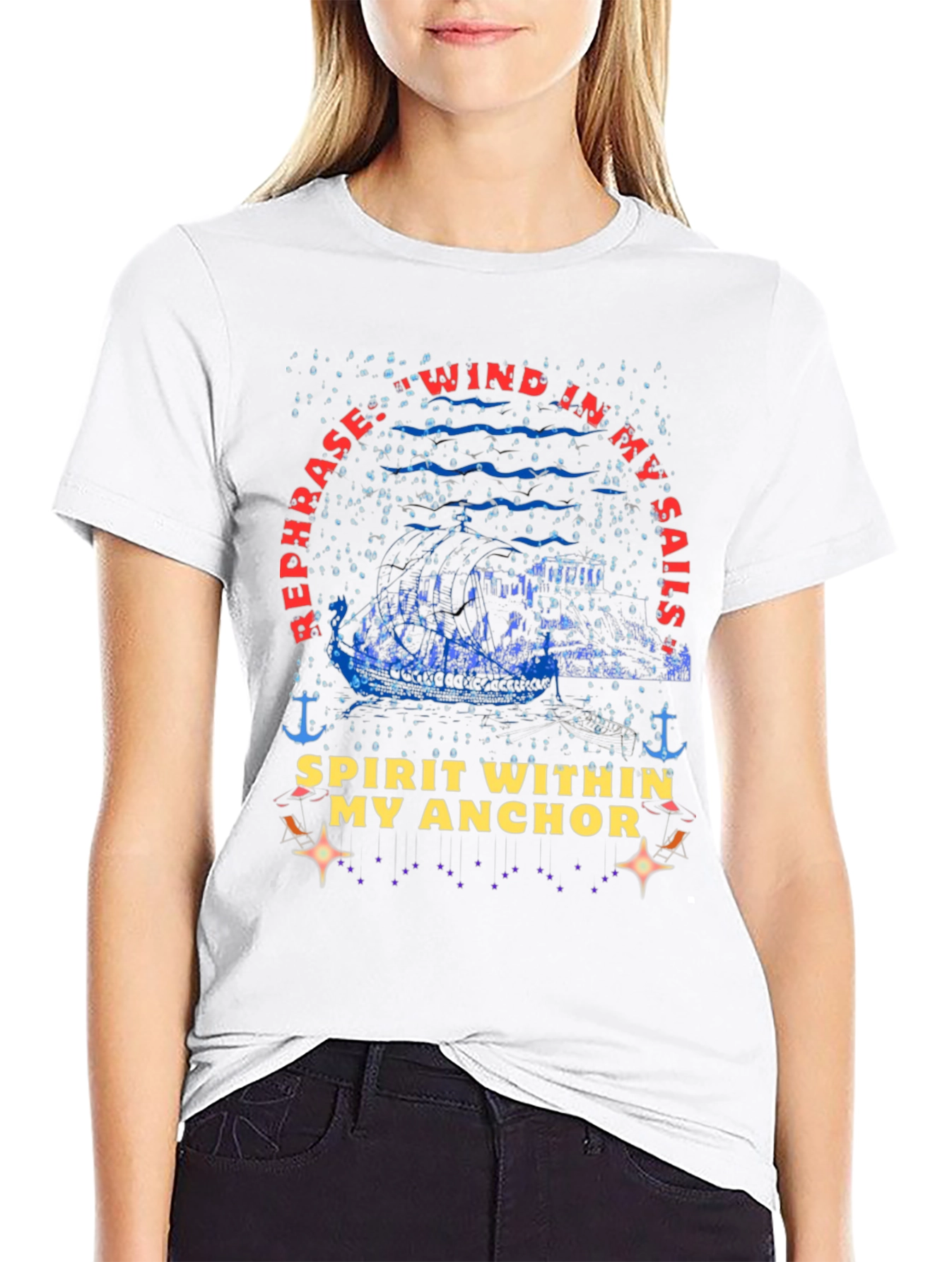 Nautical Theme Graphic T-Shirt - Wind in My Sails