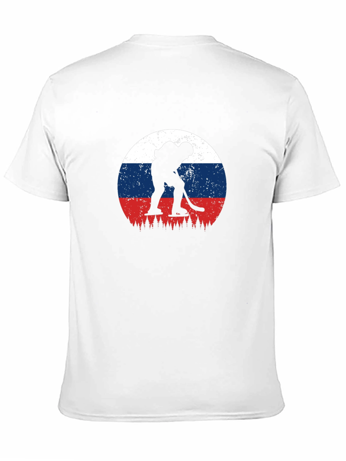 Hockey Player Russia Flag Graphic Tee